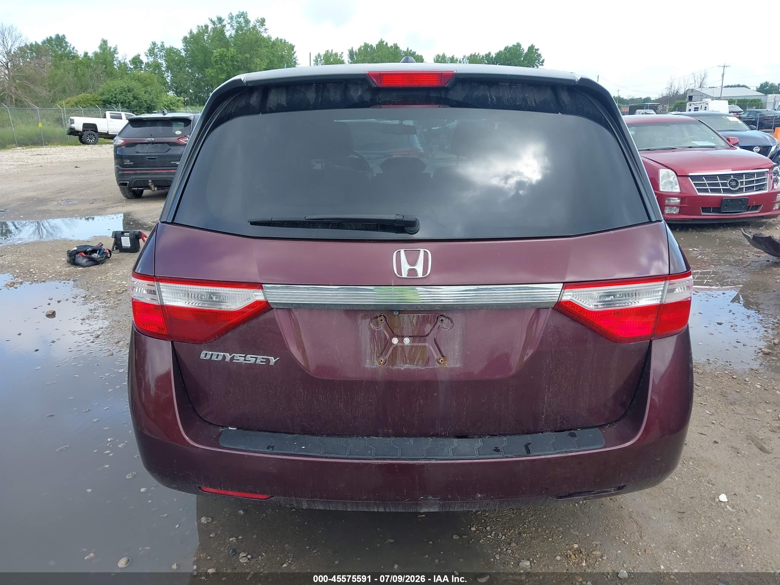 2013 Honda Odyssey Ex-l Burgundy vin: 5FNRL5H65DB082884