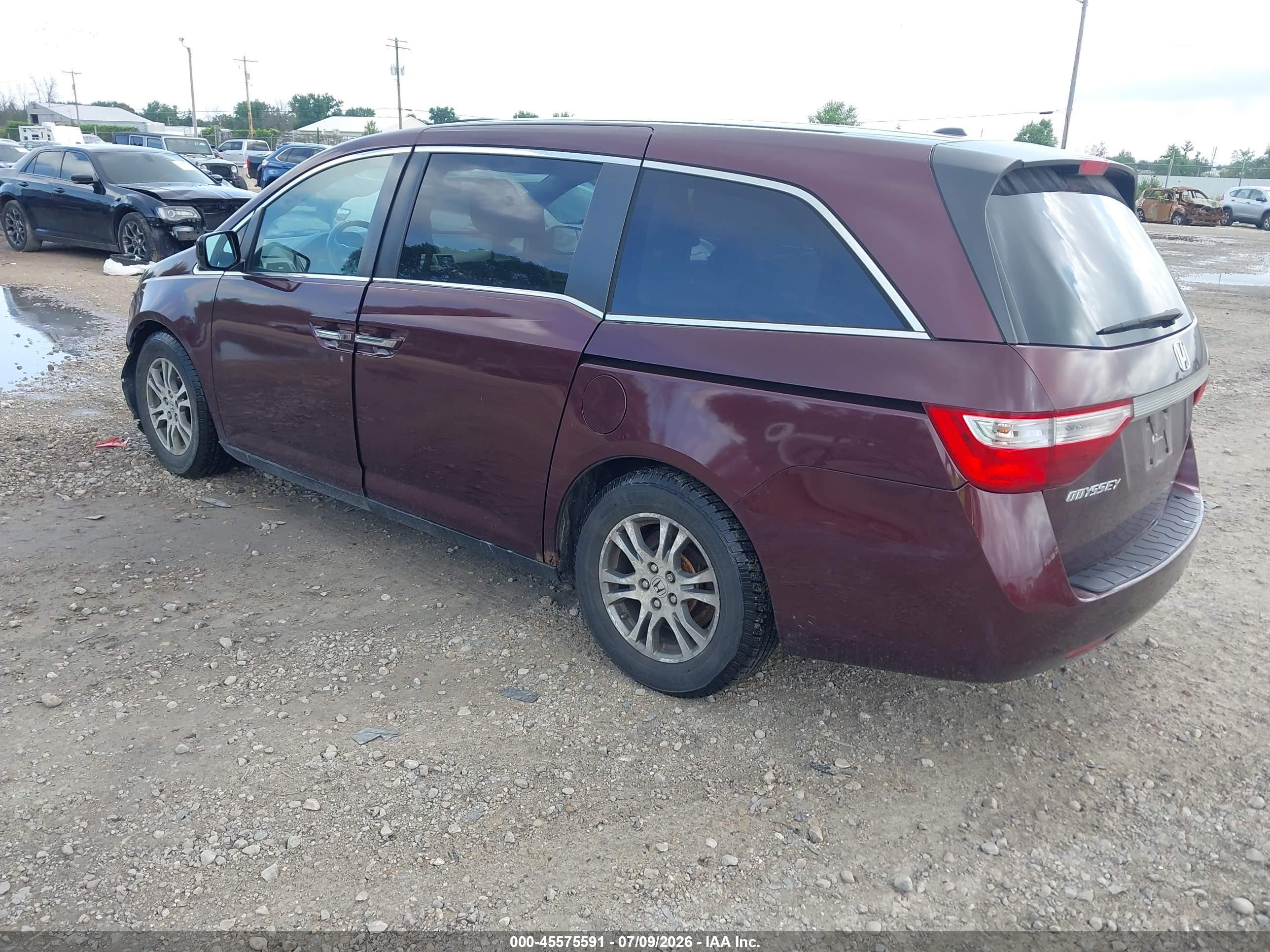2013 Honda Odyssey Ex-l Burgundy vin: 5FNRL5H65DB082884