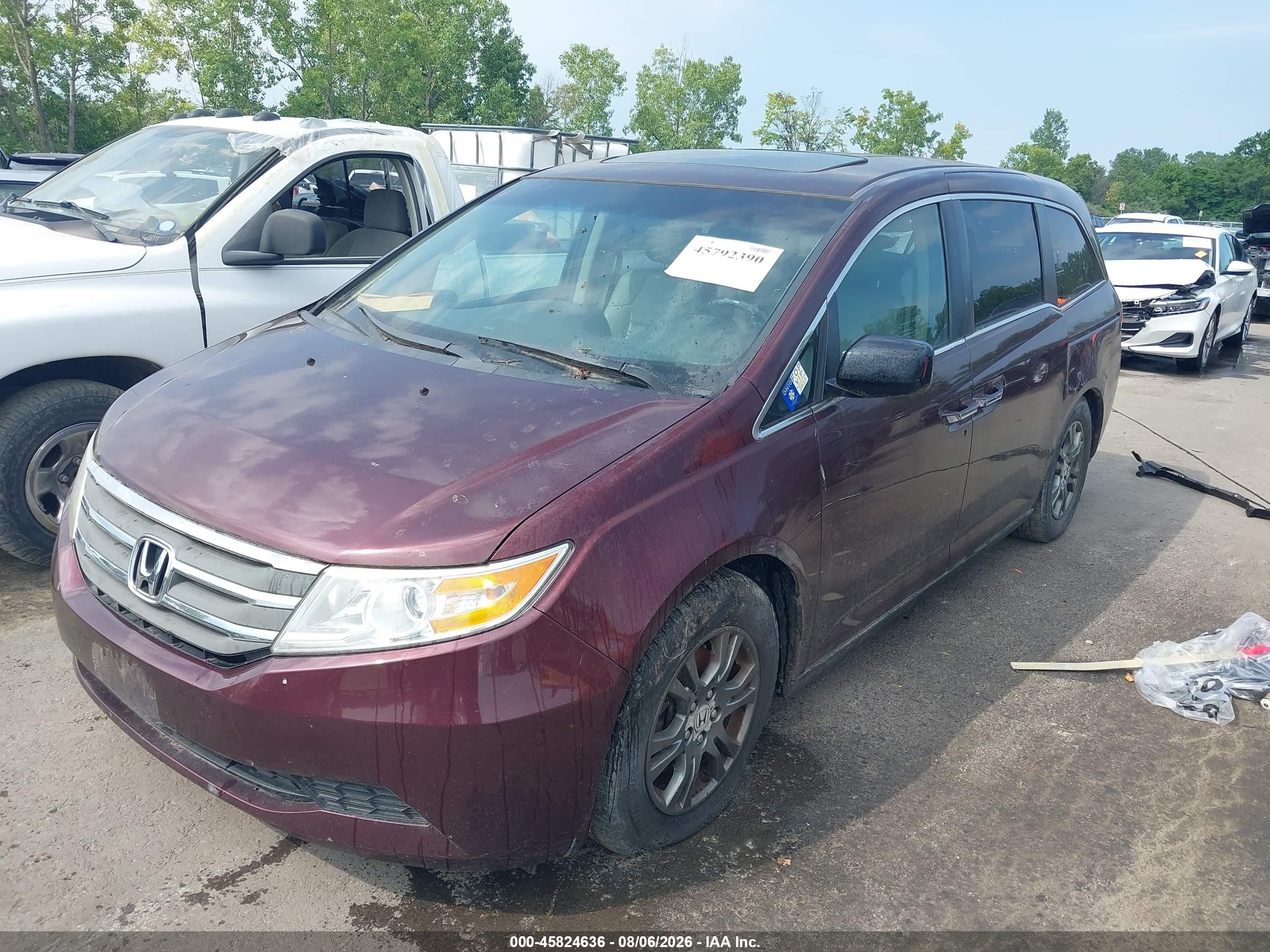 2013 Honda Odyssey Ex-l Maroon vin: 5FNRL5H65DB085753