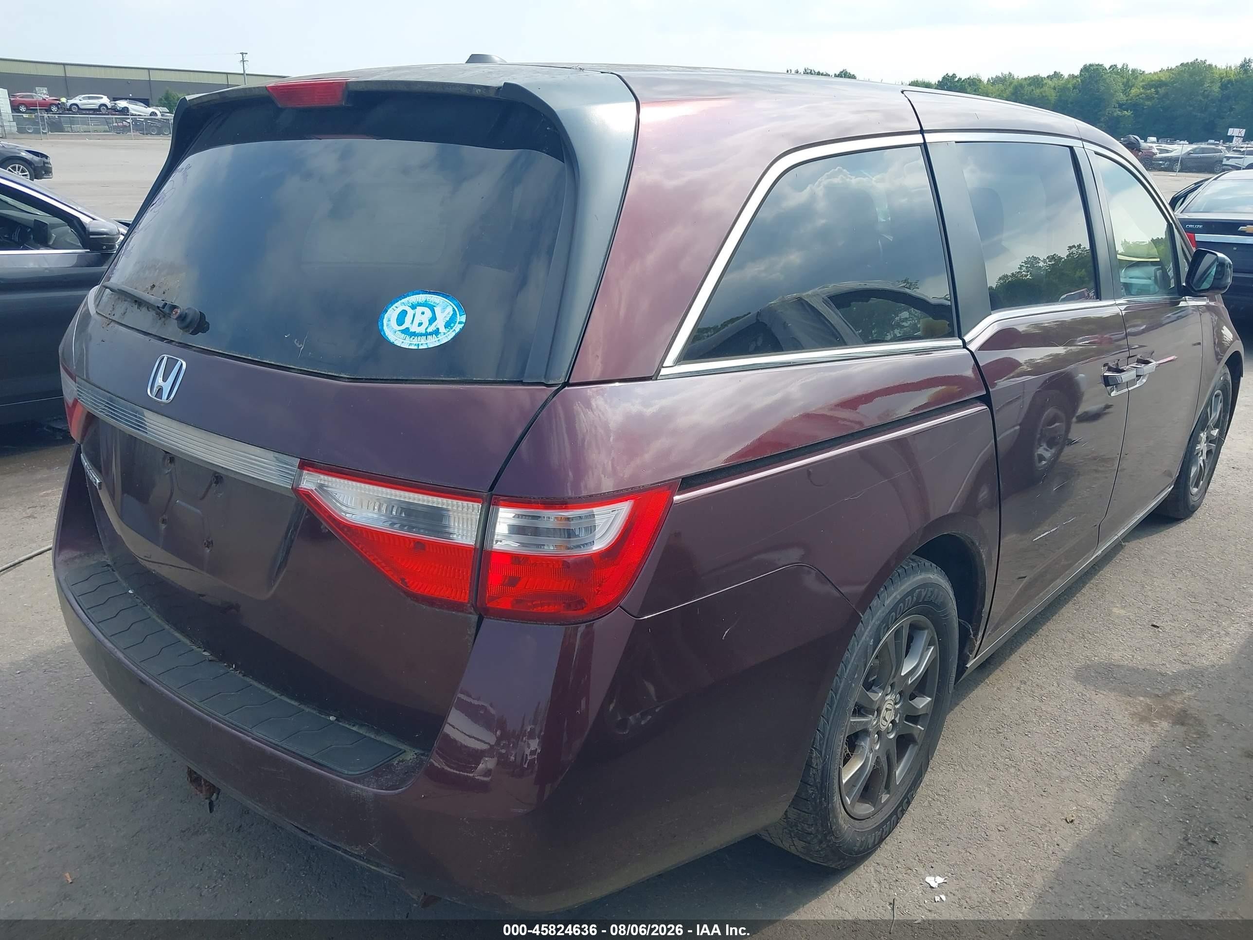 2013 Honda Odyssey Ex-l Maroon vin: 5FNRL5H65DB085753