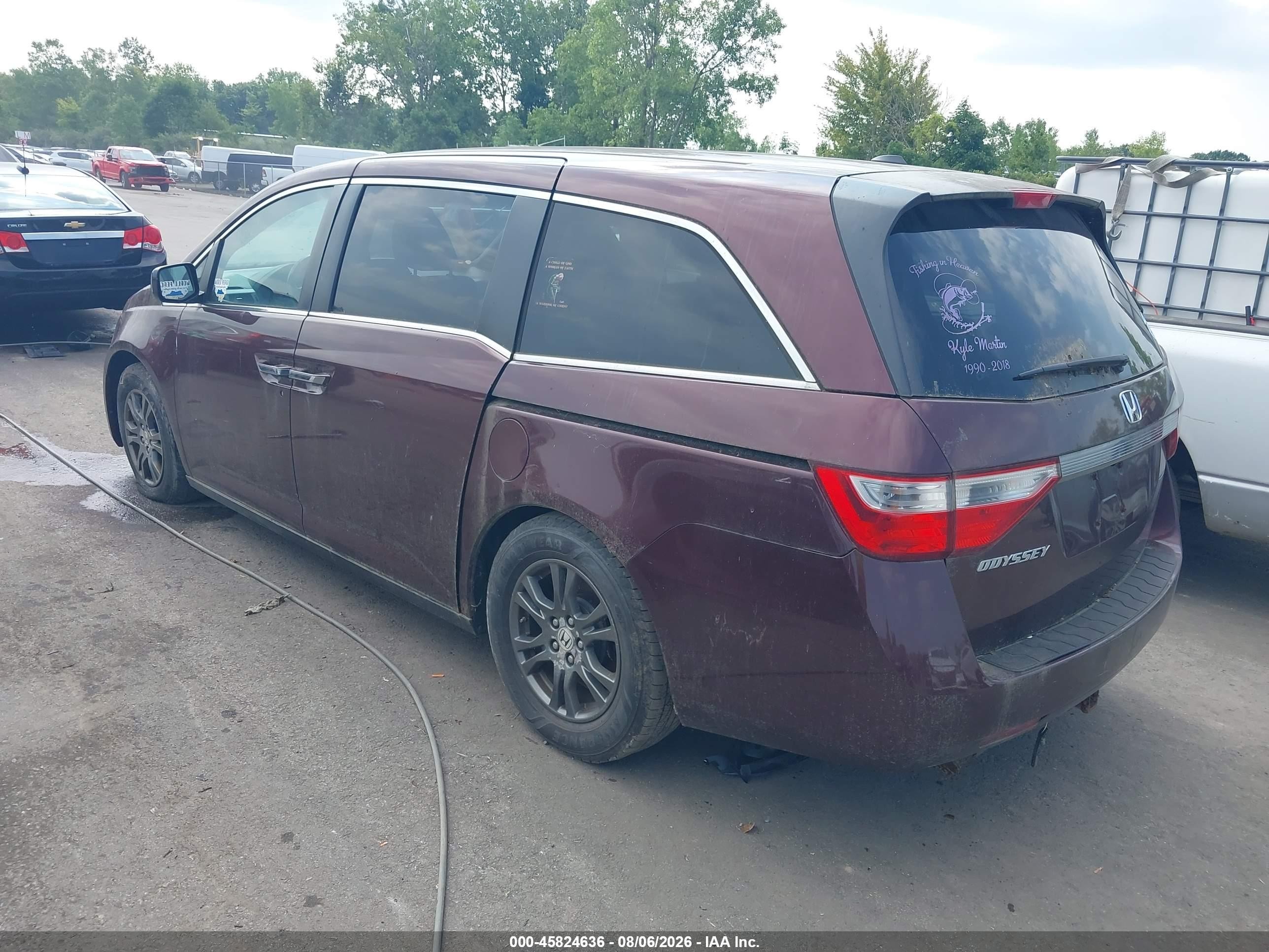 2013 Honda Odyssey Ex-l Maroon vin: 5FNRL5H65DB085753