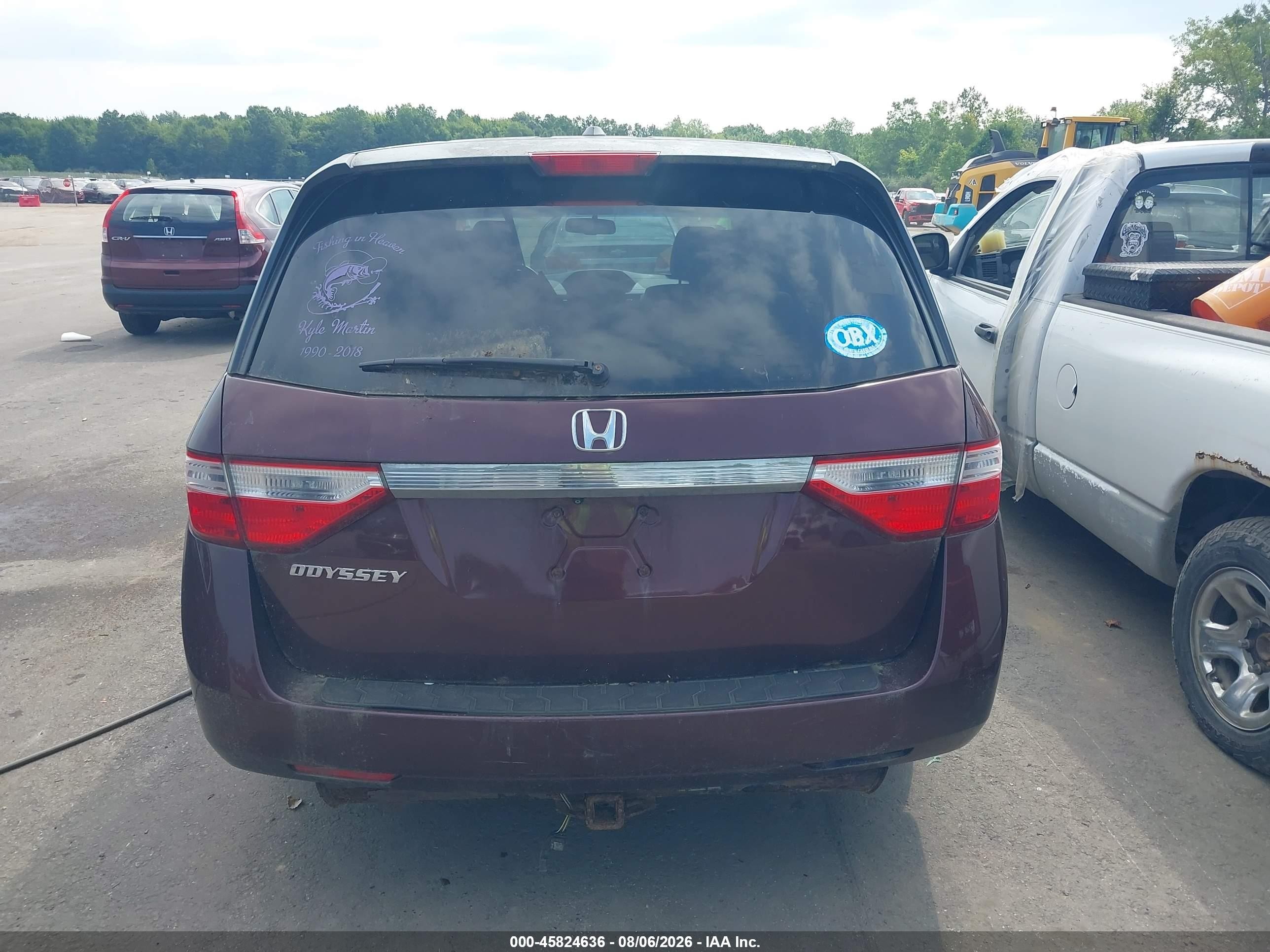 2013 Honda Odyssey Ex-l Maroon vin: 5FNRL5H65DB085753