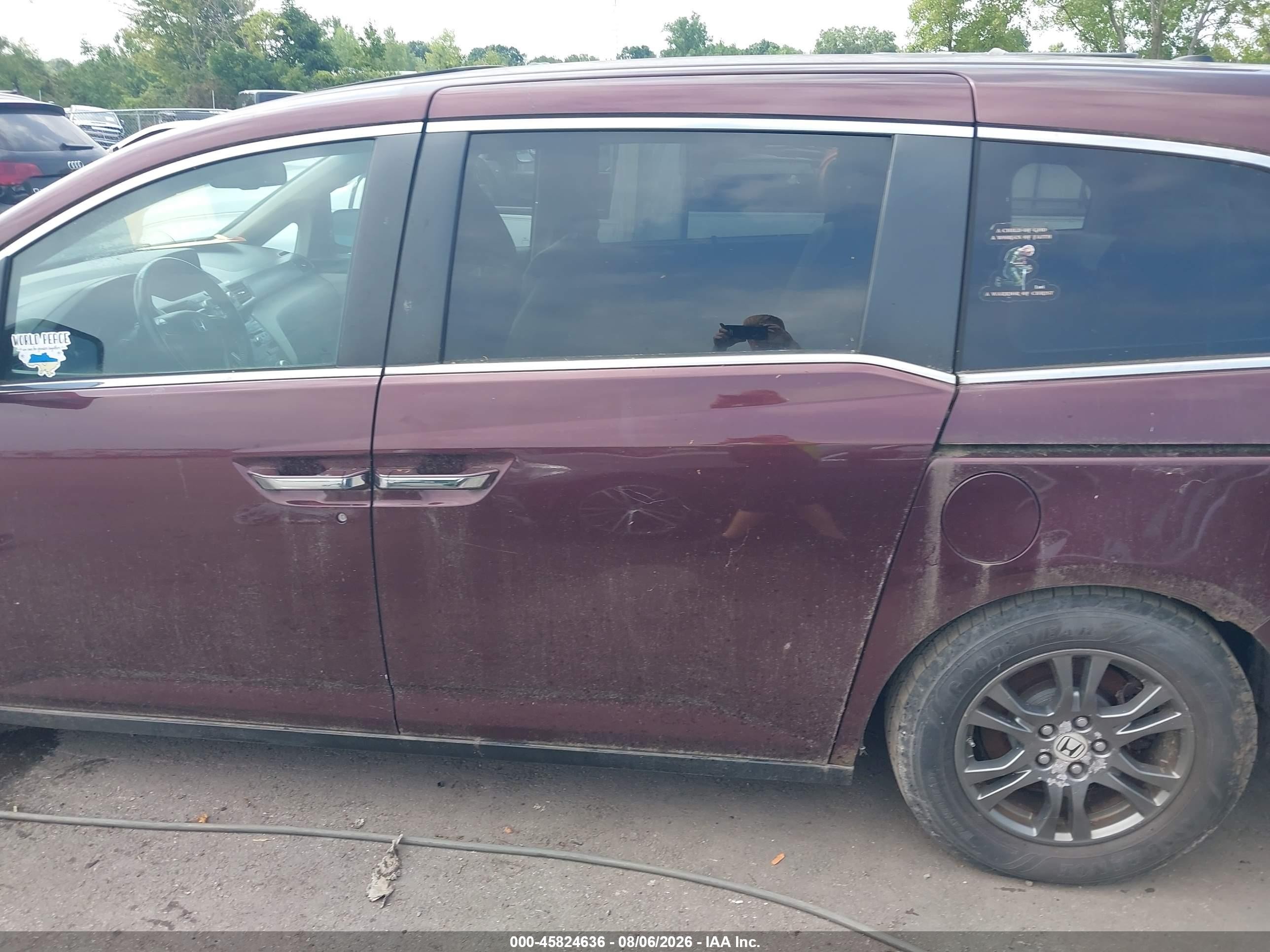 2013 Honda Odyssey Ex-l Maroon vin: 5FNRL5H65DB085753