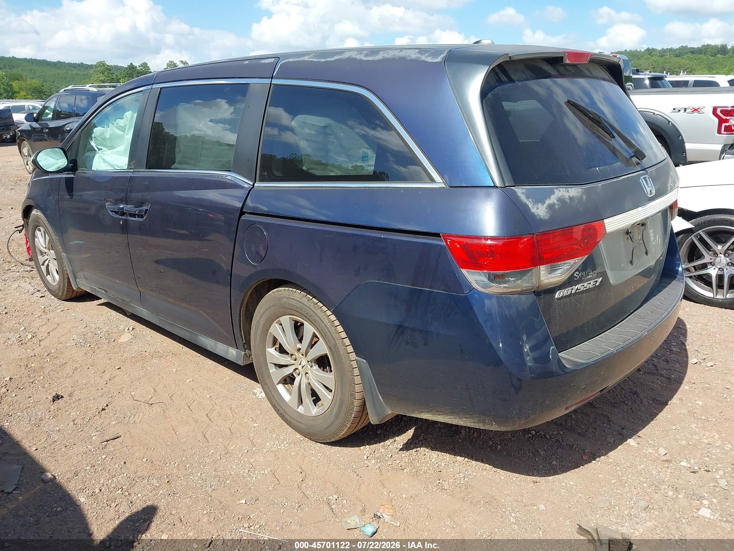 2014 Honda Odyssey Ex-l Dark Blue vin: 5FNRL5H65EB005353