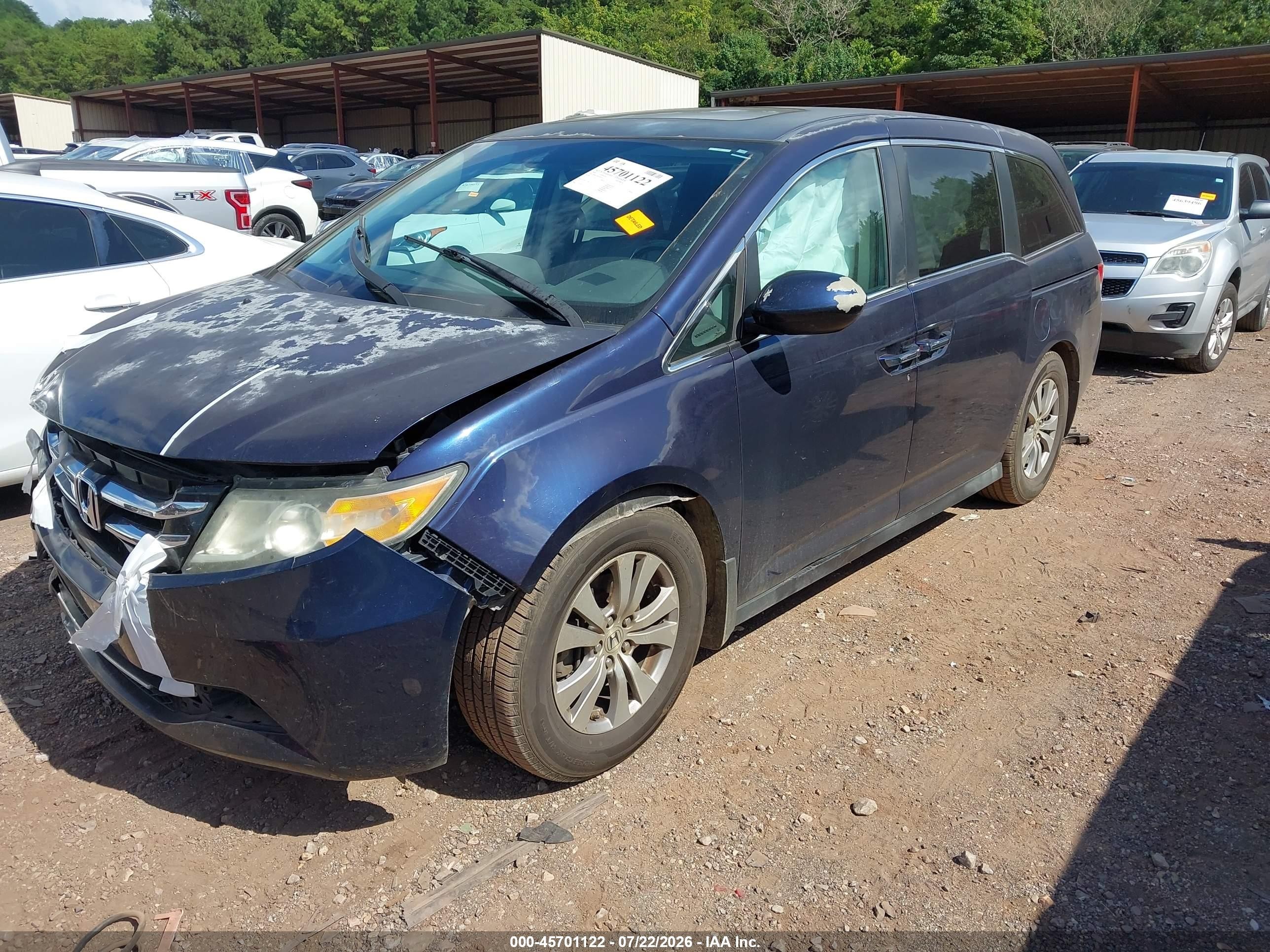 2014 Honda Odyssey Ex-l Dark Blue vin: 5FNRL5H65EB005353