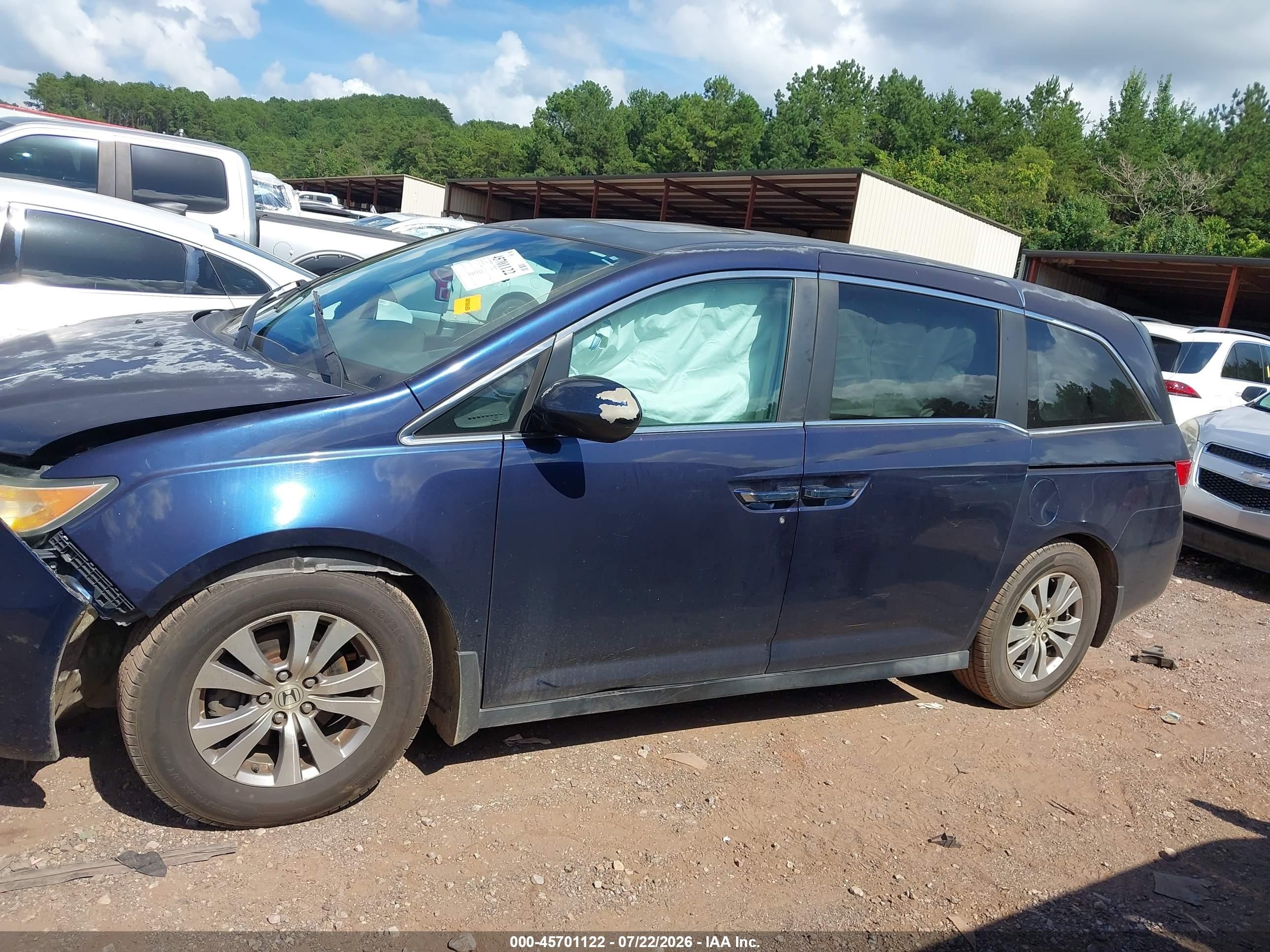 2014 Honda Odyssey Ex-l Dark Blue vin: 5FNRL5H65EB005353