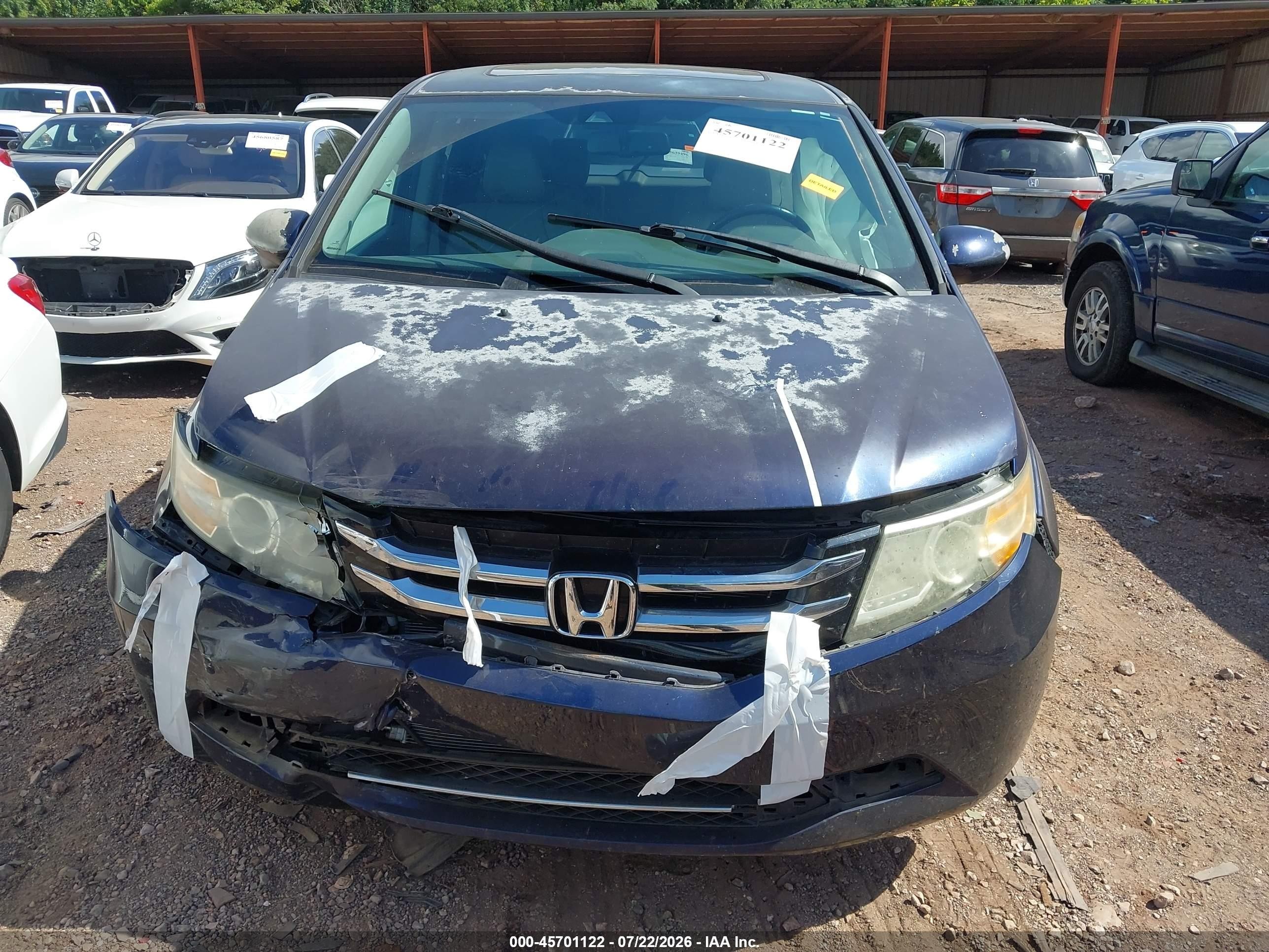 2014 Honda Odyssey Ex-l Dark Blue vin: 5FNRL5H65EB005353