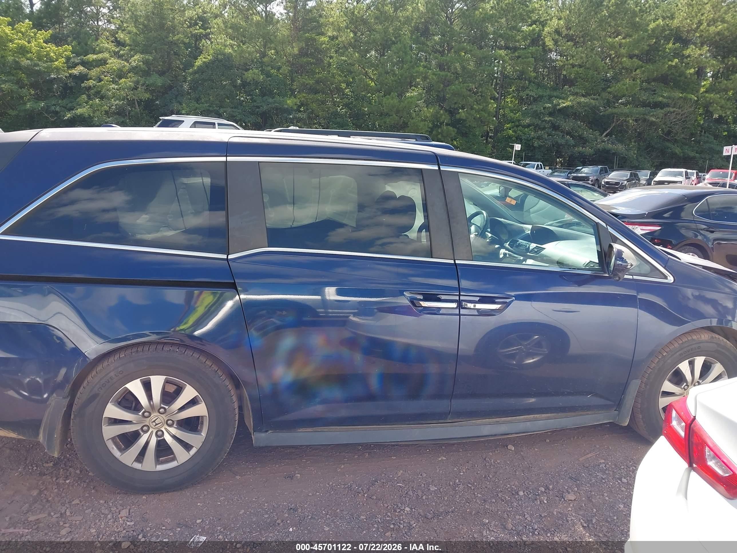 2014 Honda Odyssey Ex-l Dark Blue vin: 5FNRL5H65EB005353