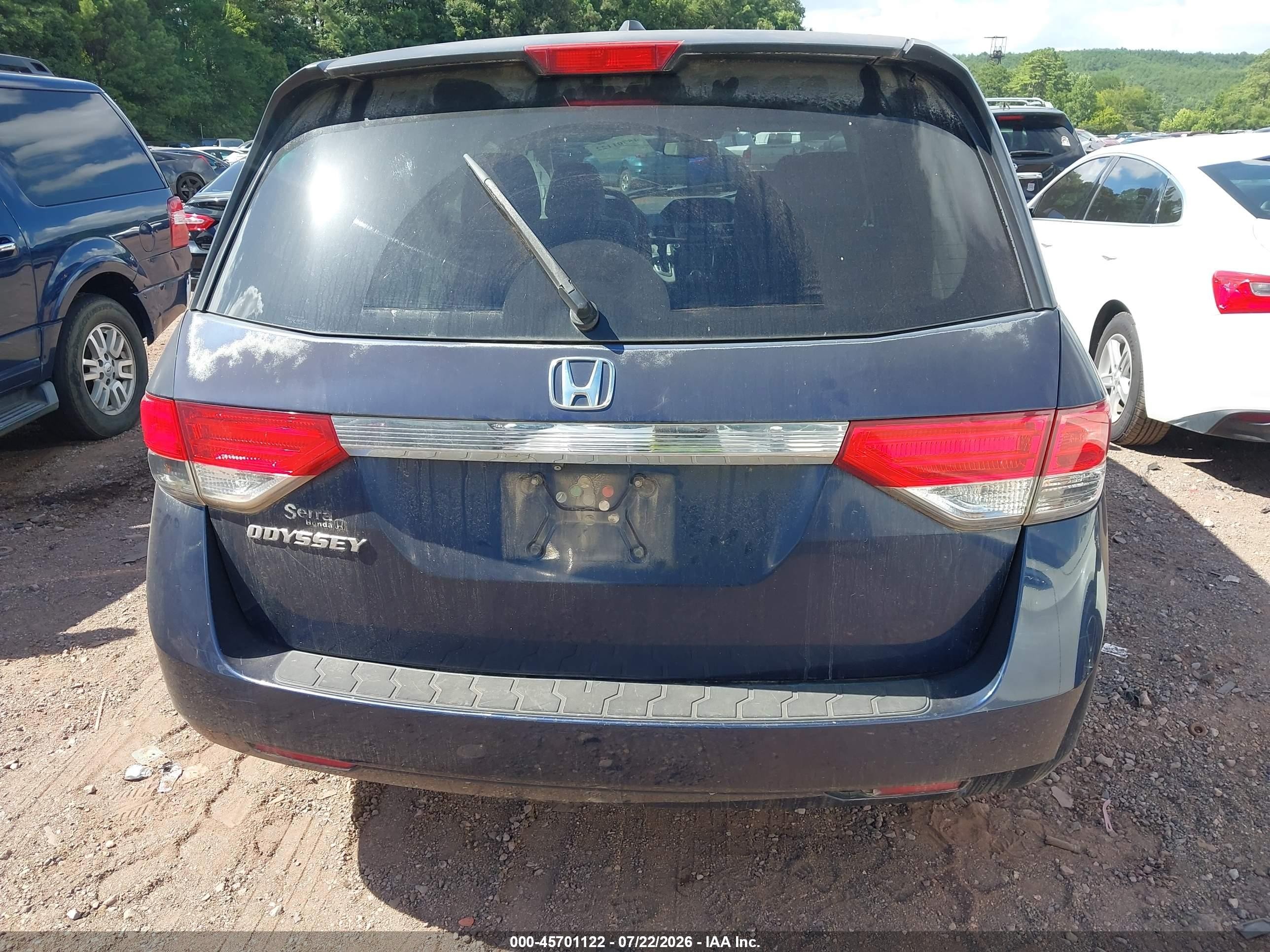 2014 Honda Odyssey Ex-l Dark Blue vin: 5FNRL5H65EB005353