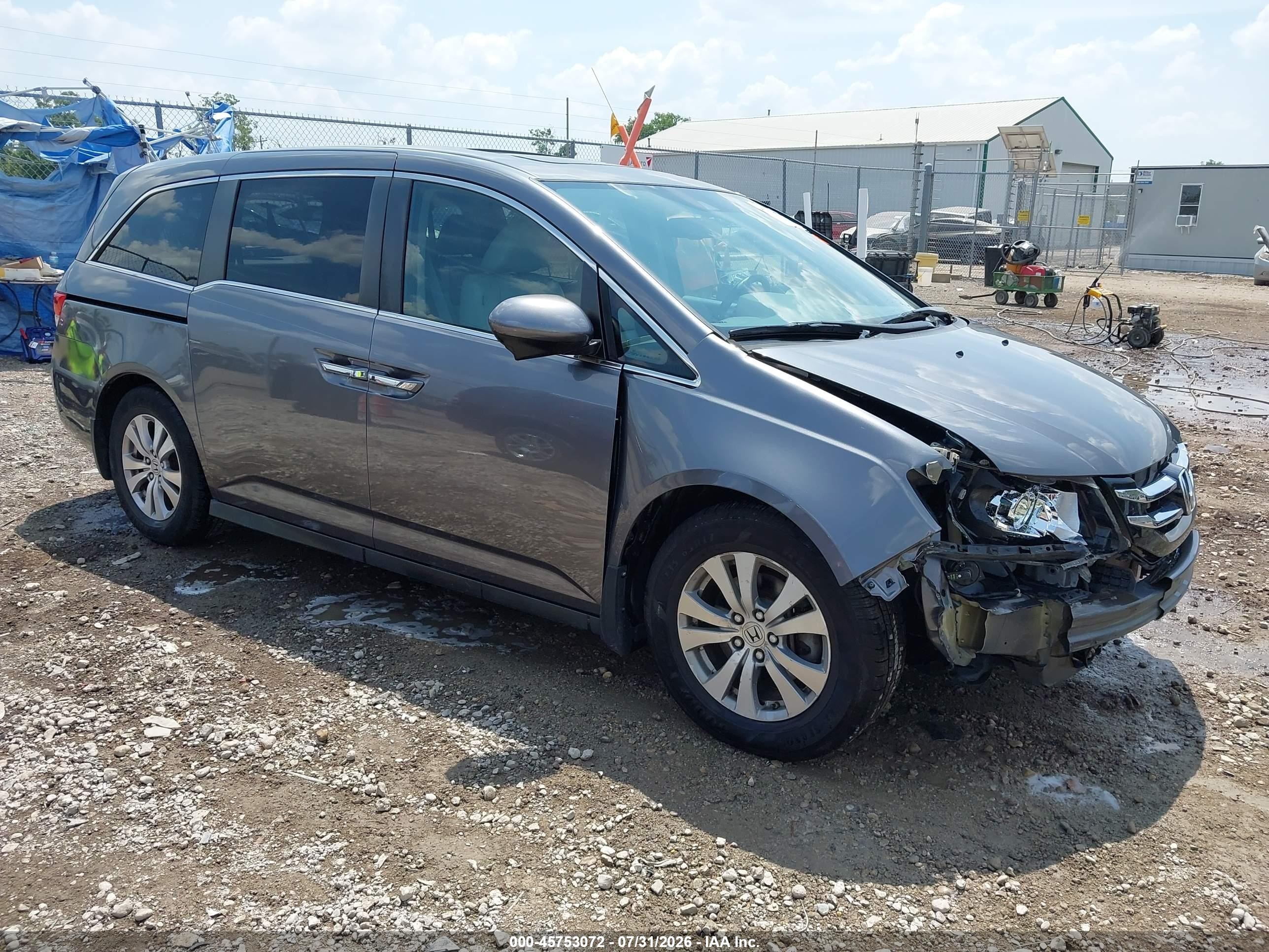 2014 Honda Odyssey Ex-l Gray vin: 5FNRL5H65EB012450