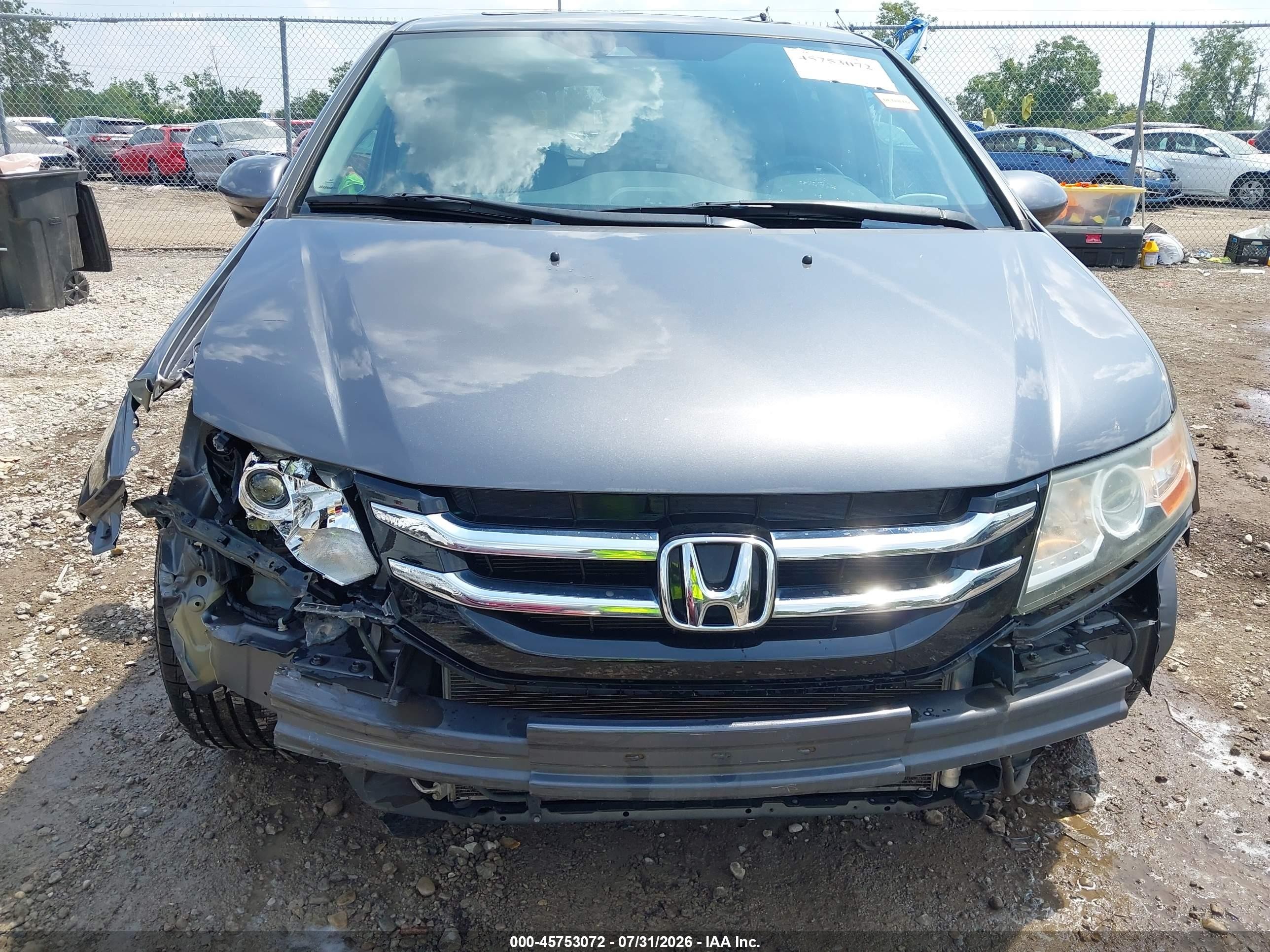 2014 Honda Odyssey Ex-l Серый vin: 5FNRL5H65EB012450