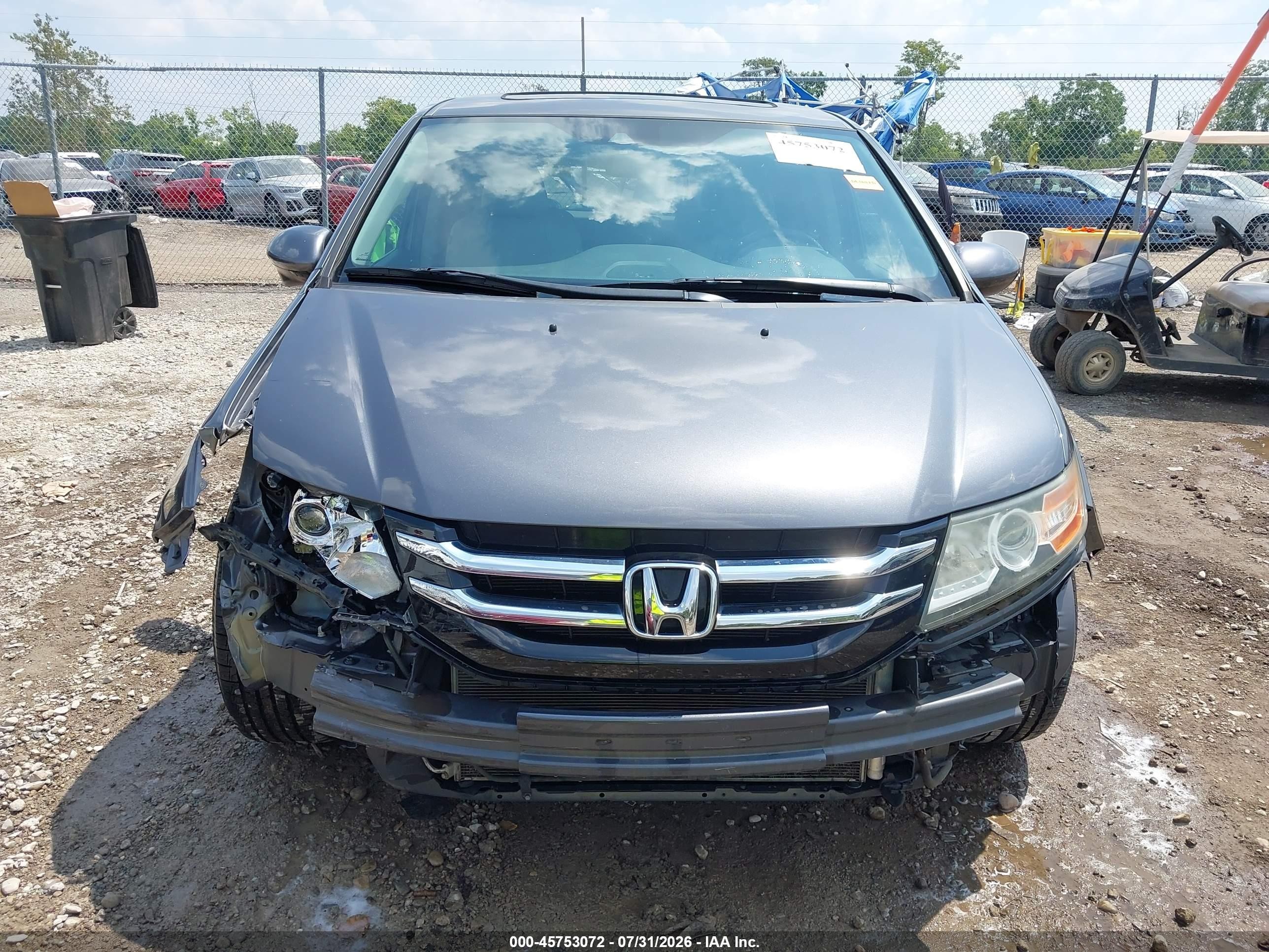 2014 Honda Odyssey Ex-l Серый vin: 5FNRL5H65EB012450