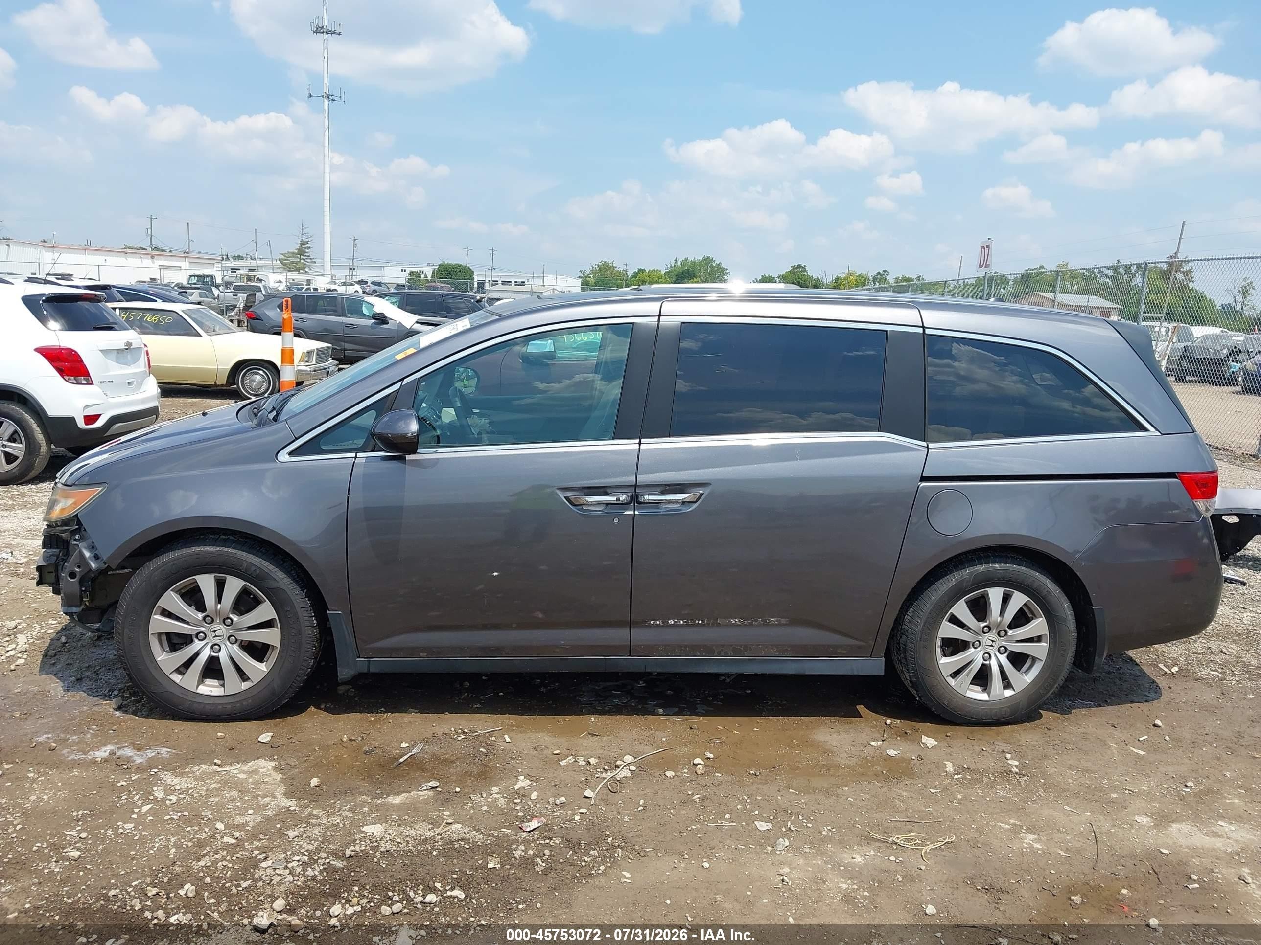 2014 Honda Odyssey Ex-l Серый vin: 5FNRL5H65EB012450