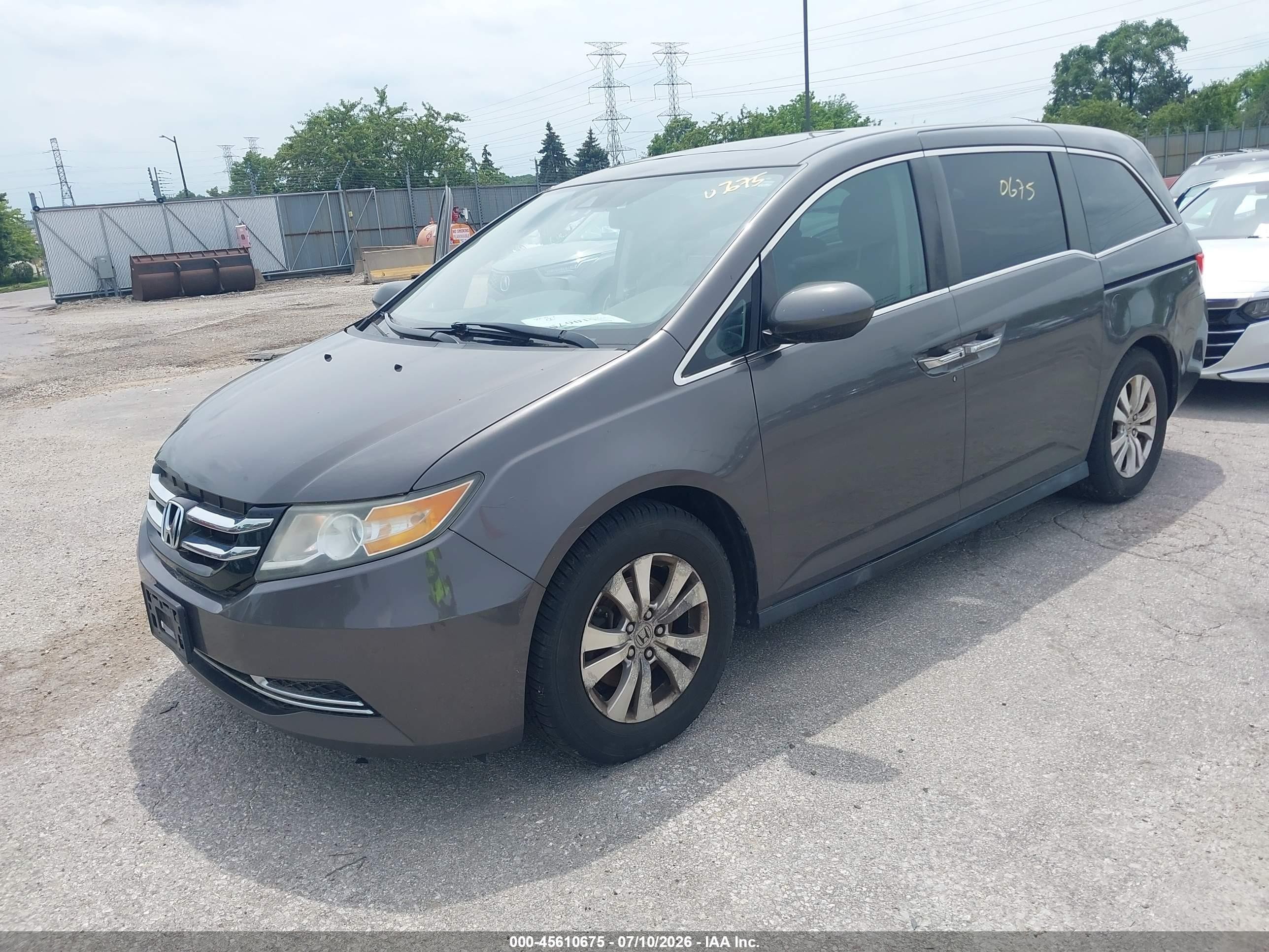 2014 Honda Odyssey Ex-l Gray vin: 5FNRL5H65EB020533