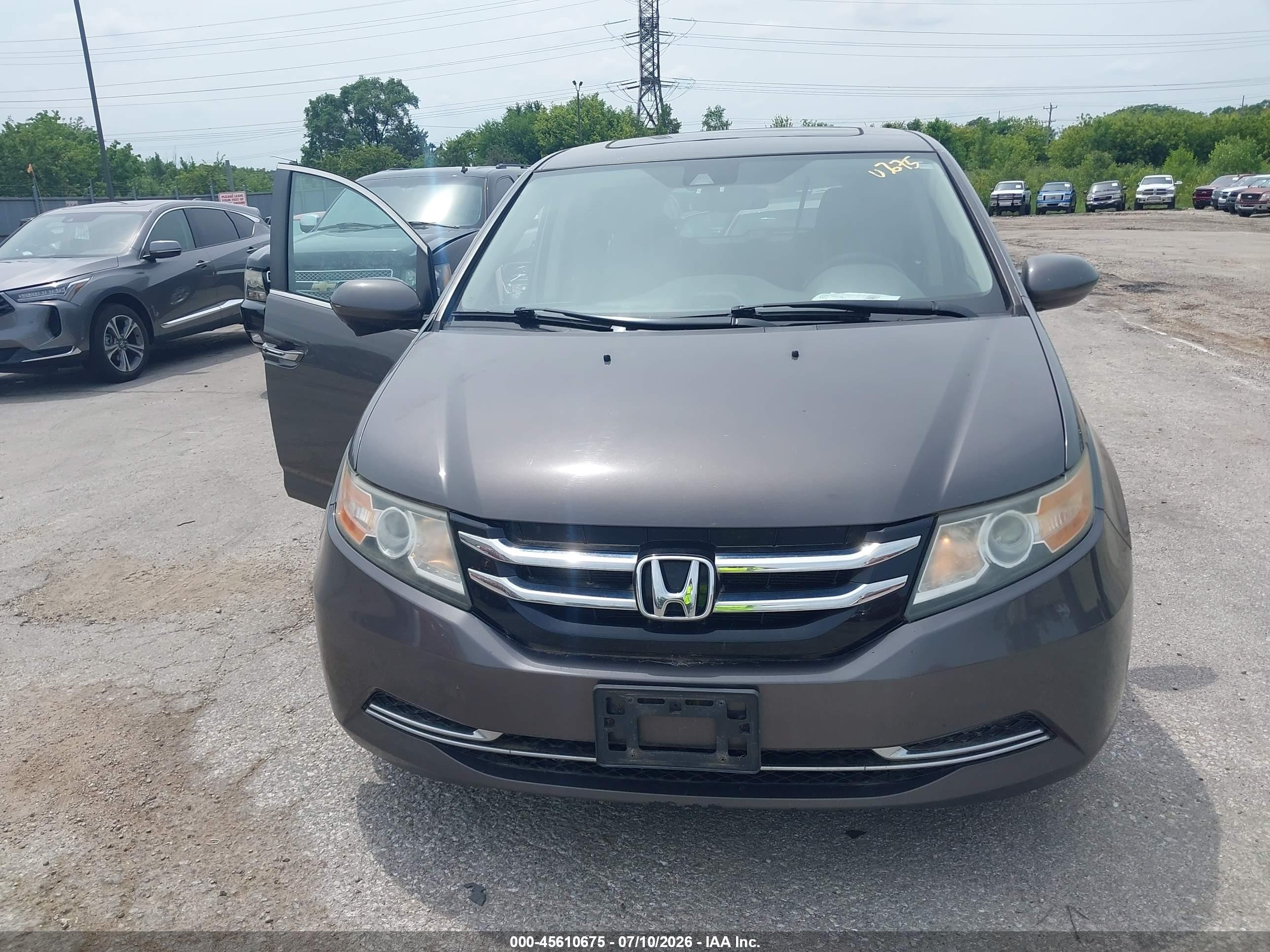 2014 Honda Odyssey Ex-l Gray vin: 5FNRL5H65EB020533