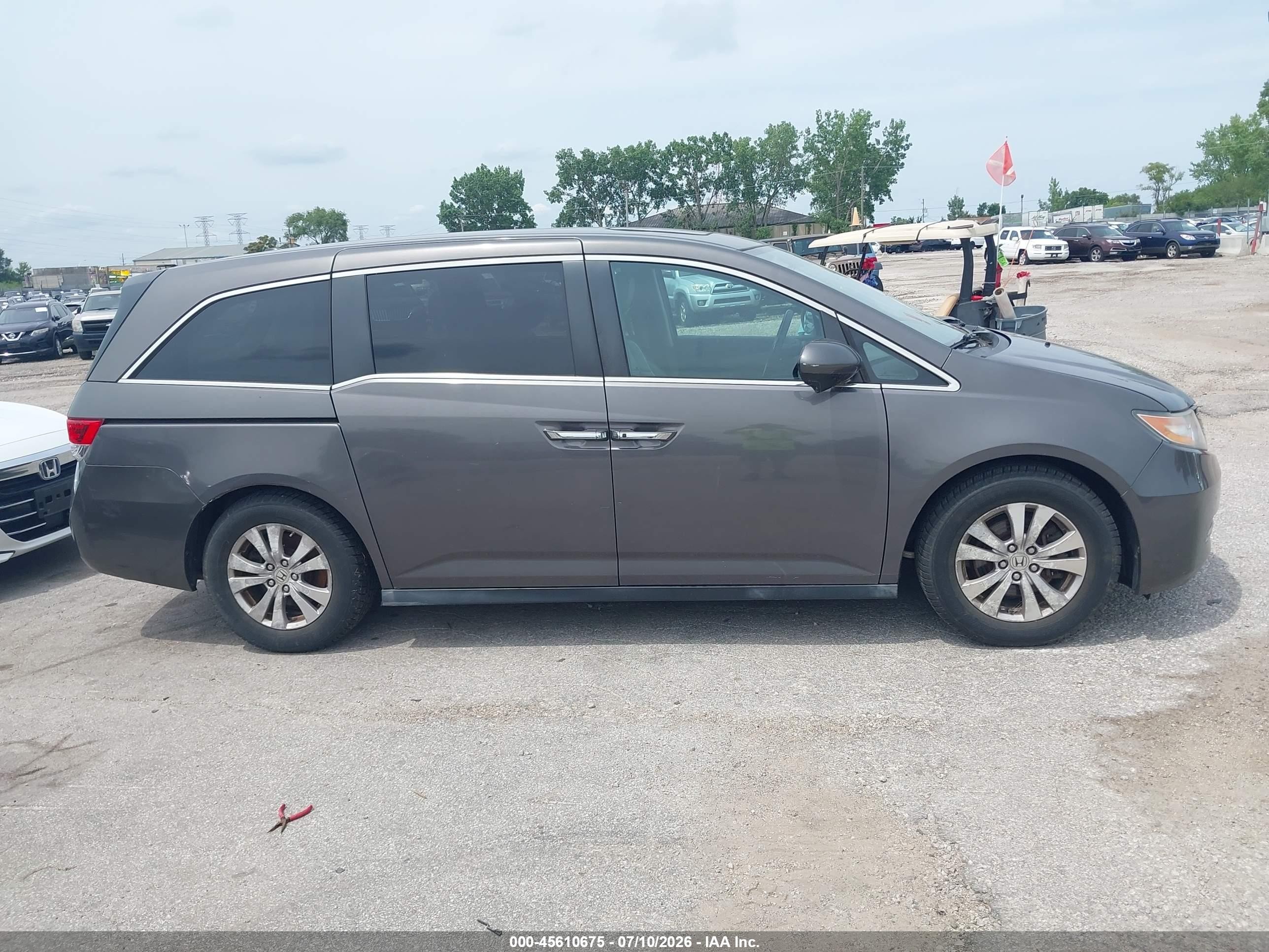 2014 Honda Odyssey Ex-l Gray vin: 5FNRL5H65EB020533