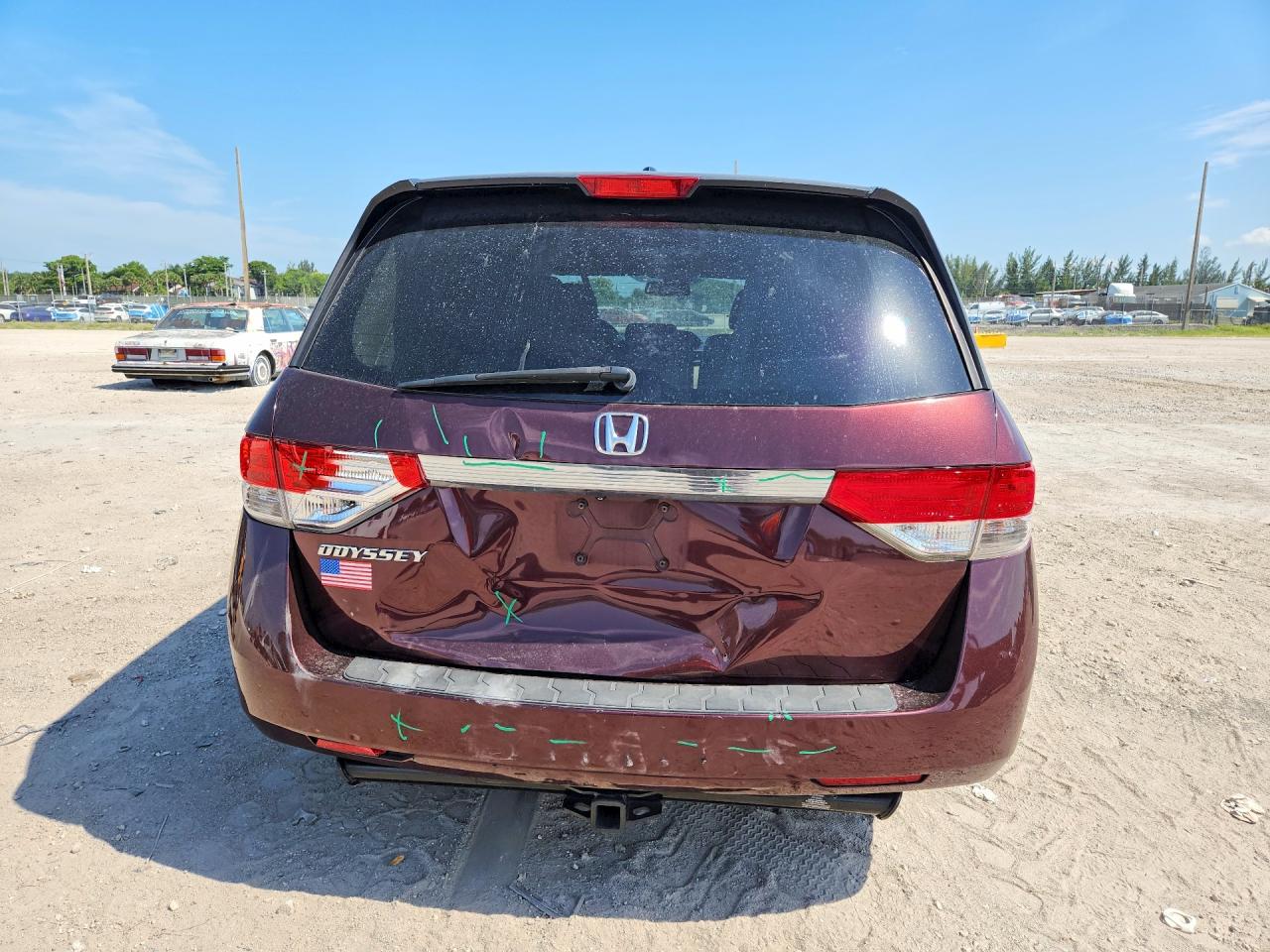 2014 Honda Odyssey Exl Burgundy vin: 5FNRL5H65EB023478