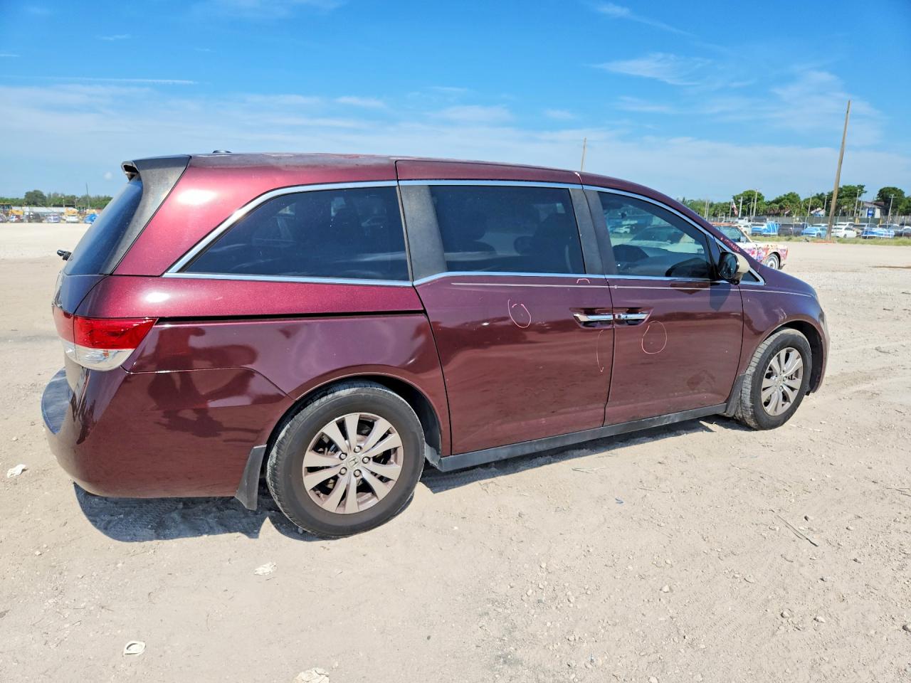 2014 Honda Odyssey Exl Burgundy vin: 5FNRL5H65EB023478