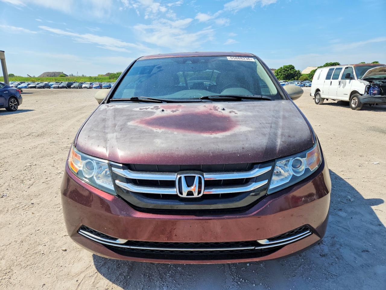 2014 Honda Odyssey Exl Burgundy vin: 5FNRL5H65EB023478