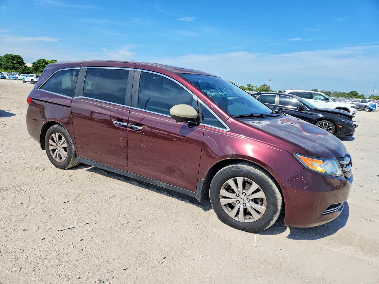 2014 Honda Odyssey Exl Burgundy vin: 5FNRL5H65EB023478