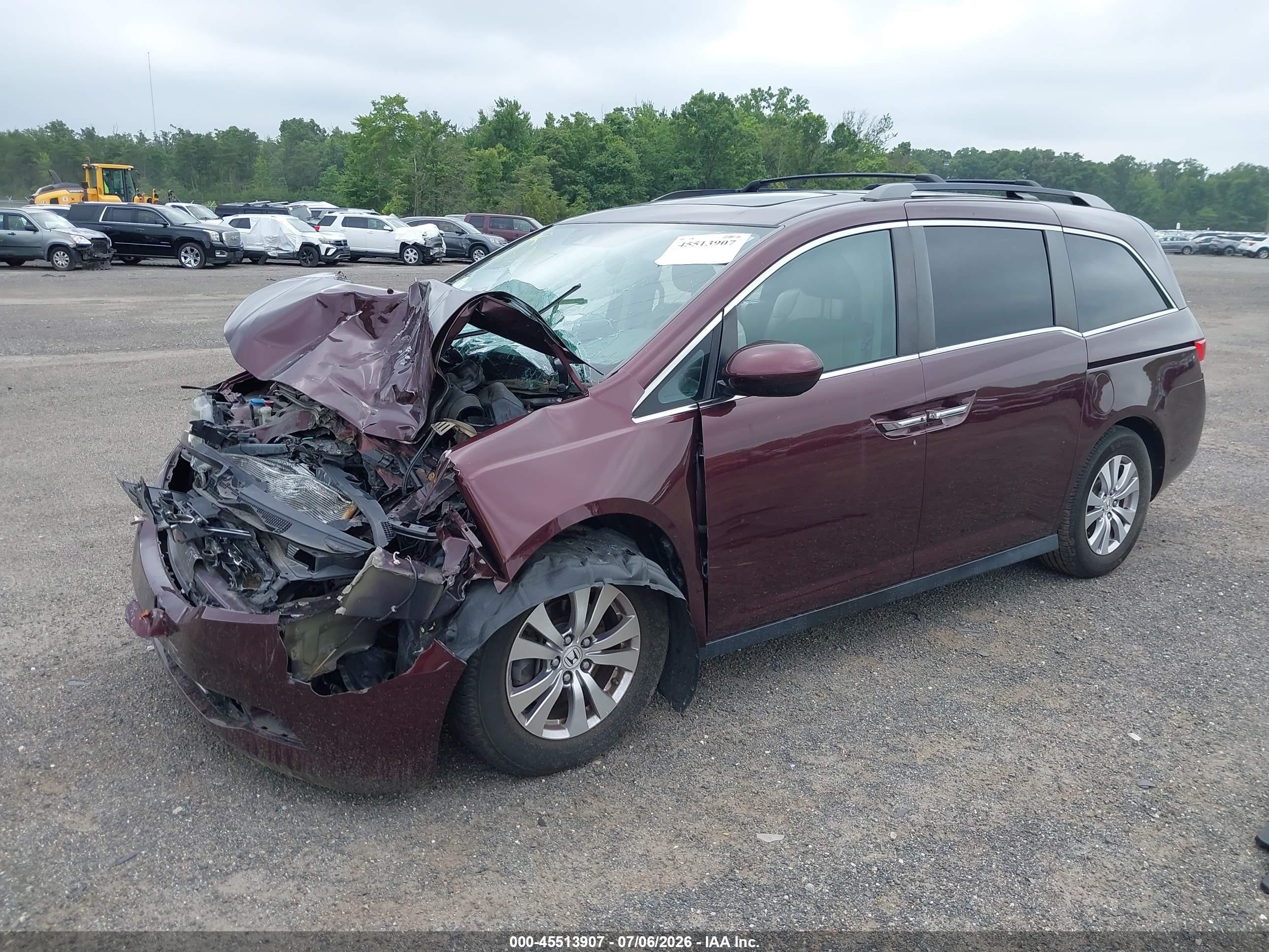 2014 Honda Odyssey Ex-l Purple vin: 5FNRL5H65EB030642