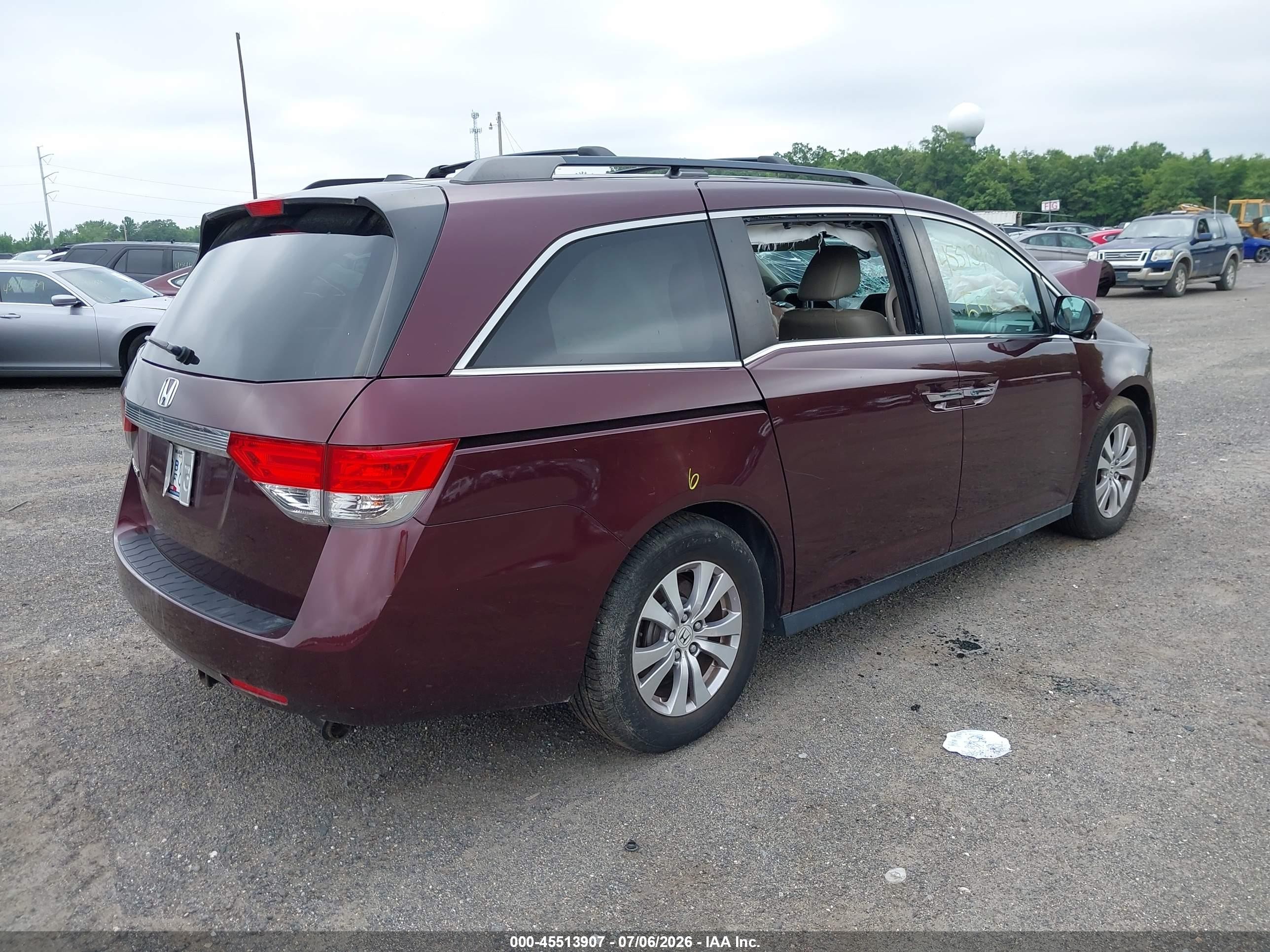 2014 Honda Odyssey Ex-l Purple vin: 5FNRL5H65EB030642