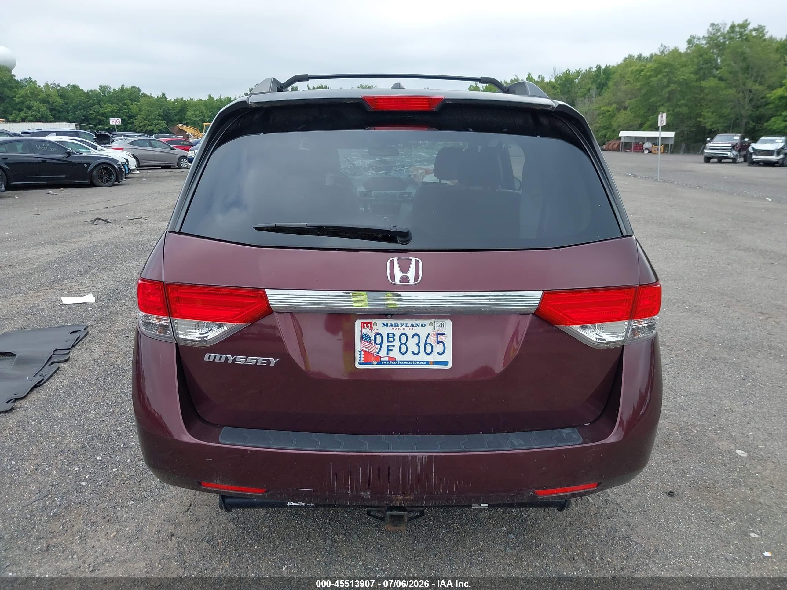 2014 Honda Odyssey Ex-l Purple vin: 5FNRL5H65EB030642