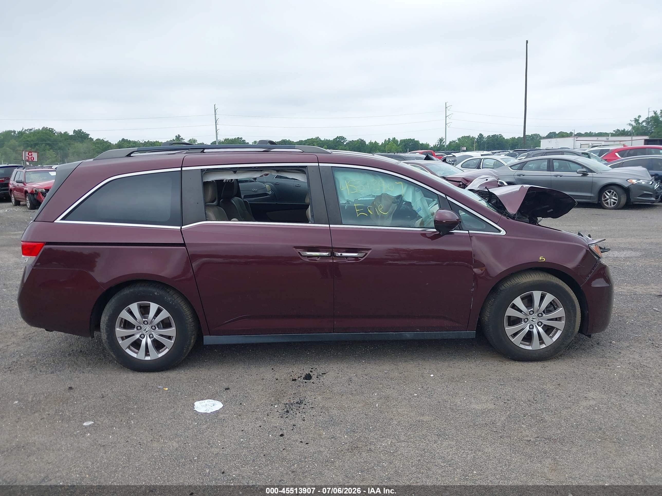 2014 Honda Odyssey Ex-l Purple vin: 5FNRL5H65EB030642