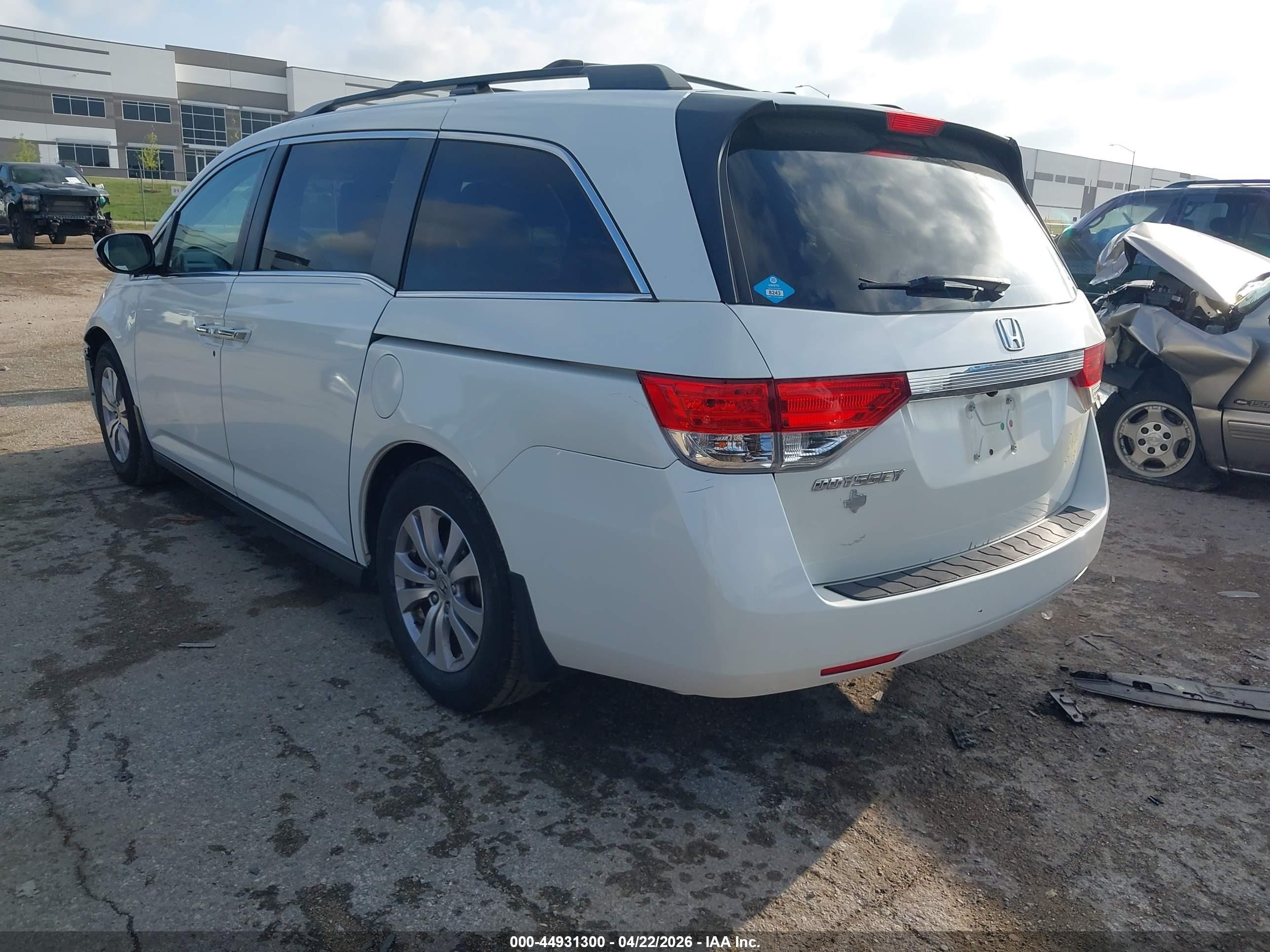 2014 Honda Odyssey Ex-l White vin: 5FNRL5H65EB061650