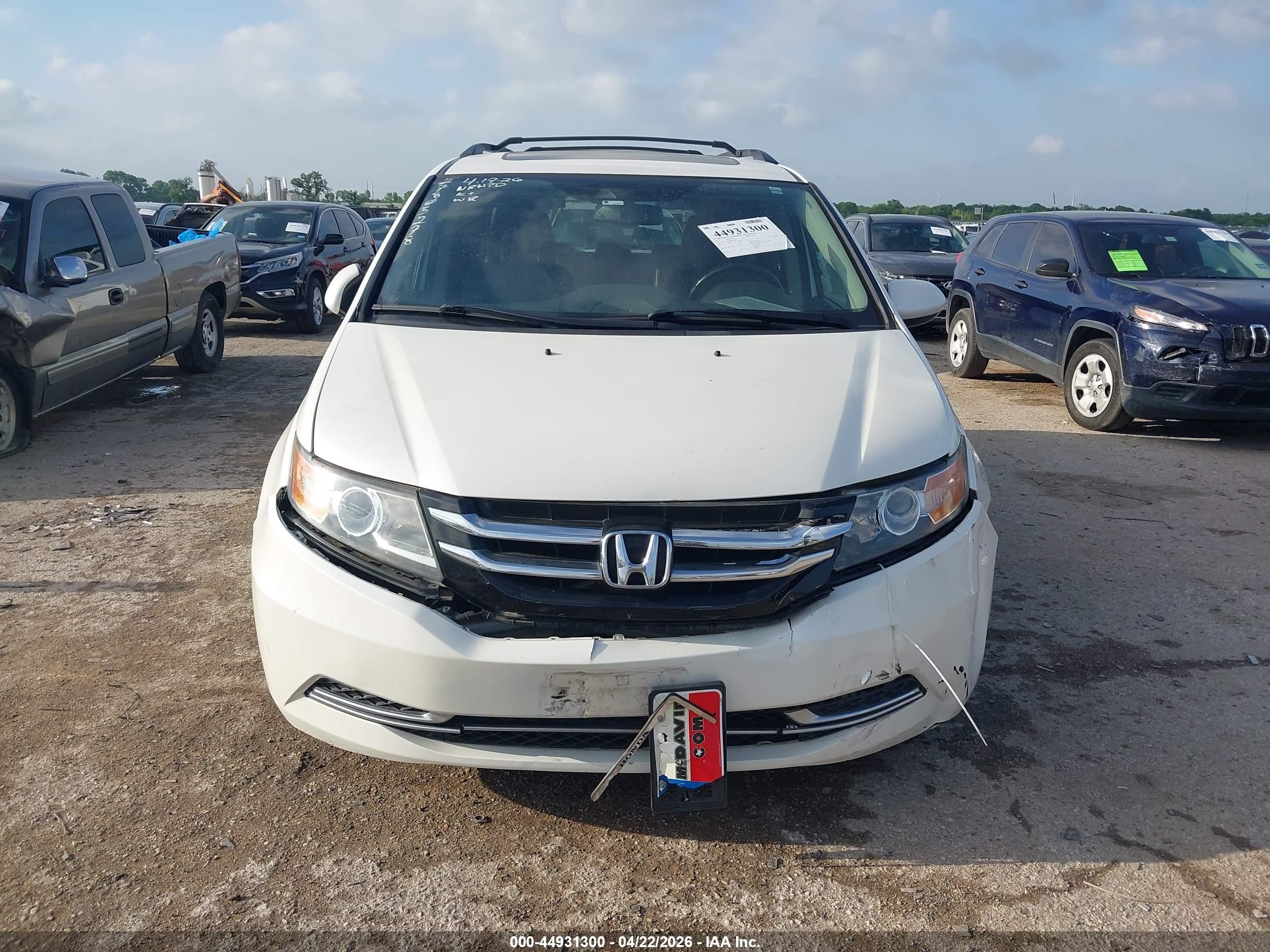 2014 Honda Odyssey Ex-l White vin: 5FNRL5H65EB061650