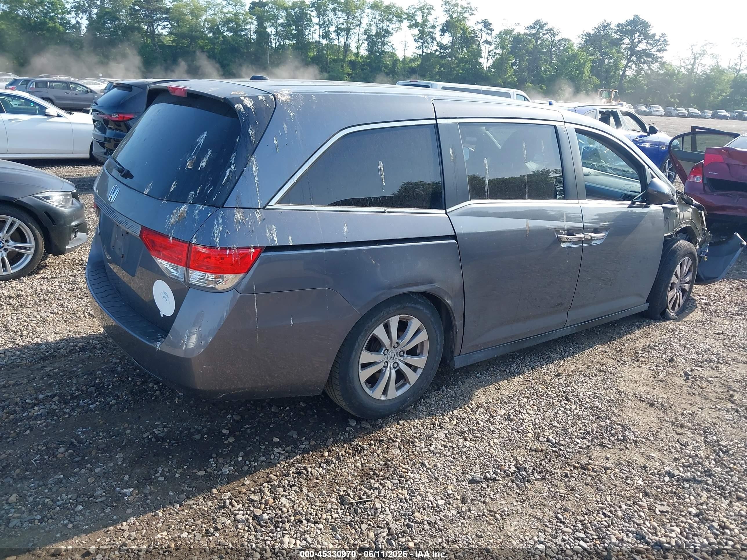 2014 Honda Odyssey Ex-l Серый vin: 5FNRL5H65EB073636