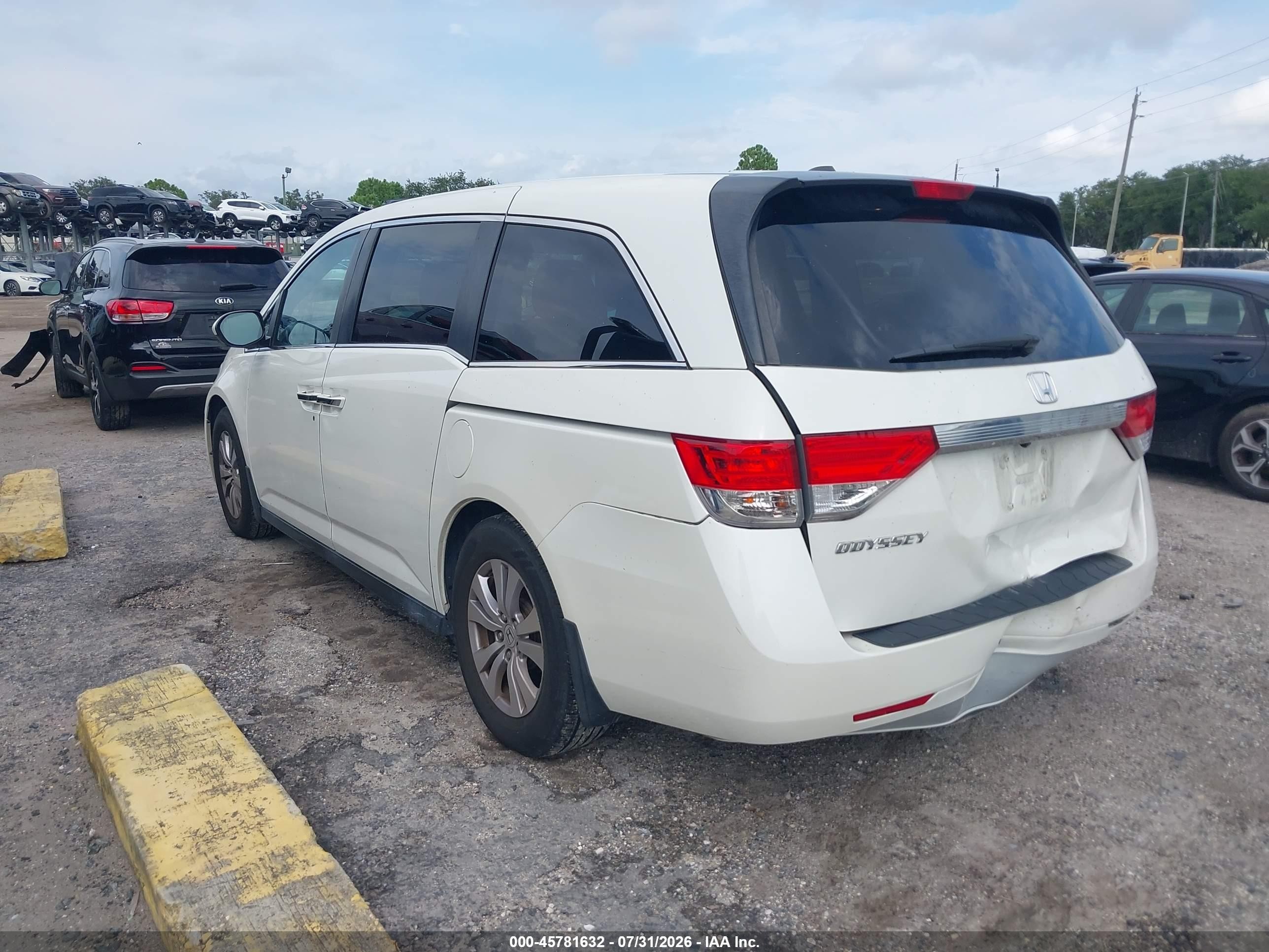 2014 Honda Odyssey Ex-l White vin: 5FNRL5H65EB075905
