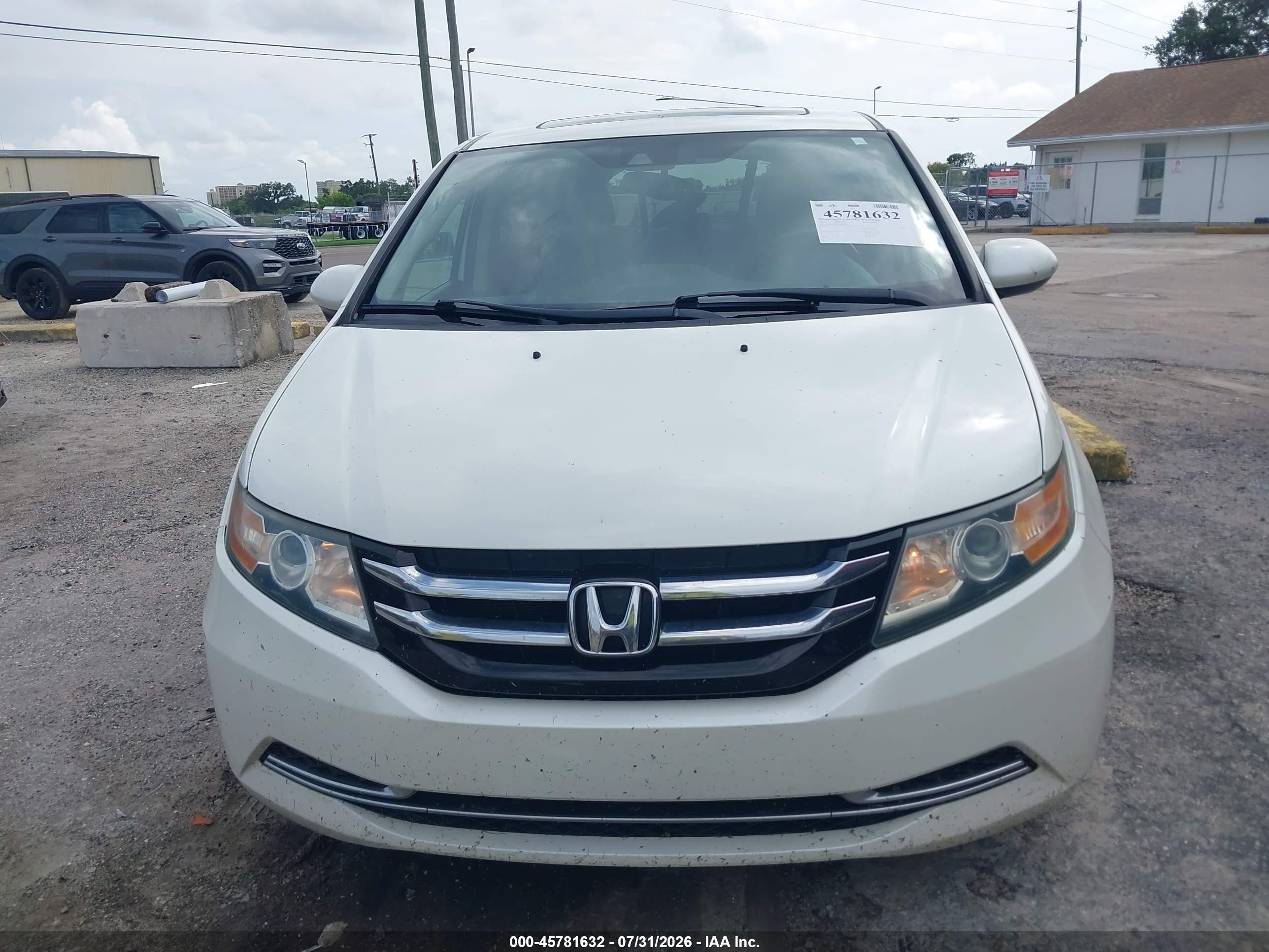 2014 Honda Odyssey Ex-l White vin: 5FNRL5H65EB075905