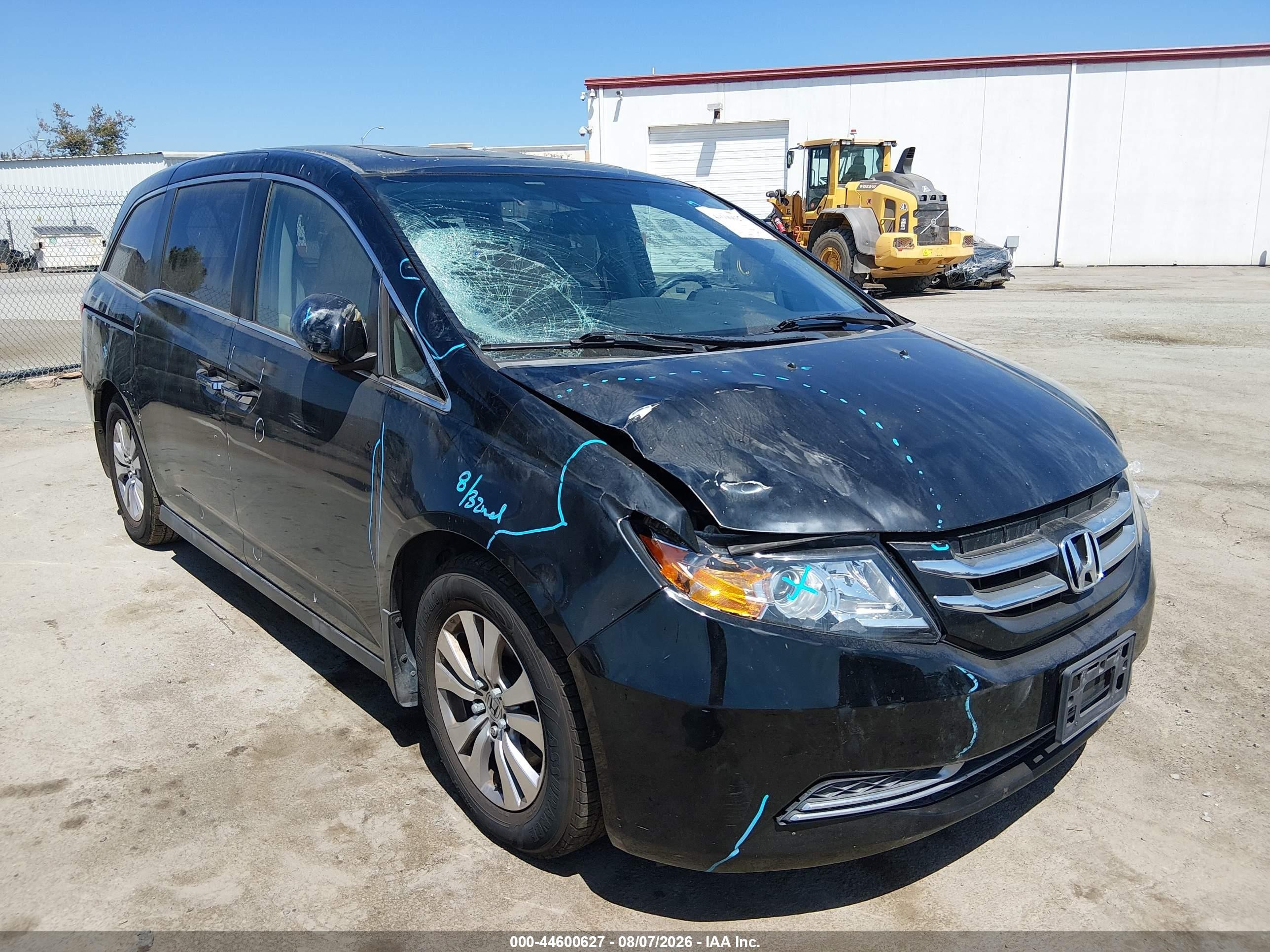 2014 Honda Odyssey Ex-l Black vin: 5FNRL5H65EB083096