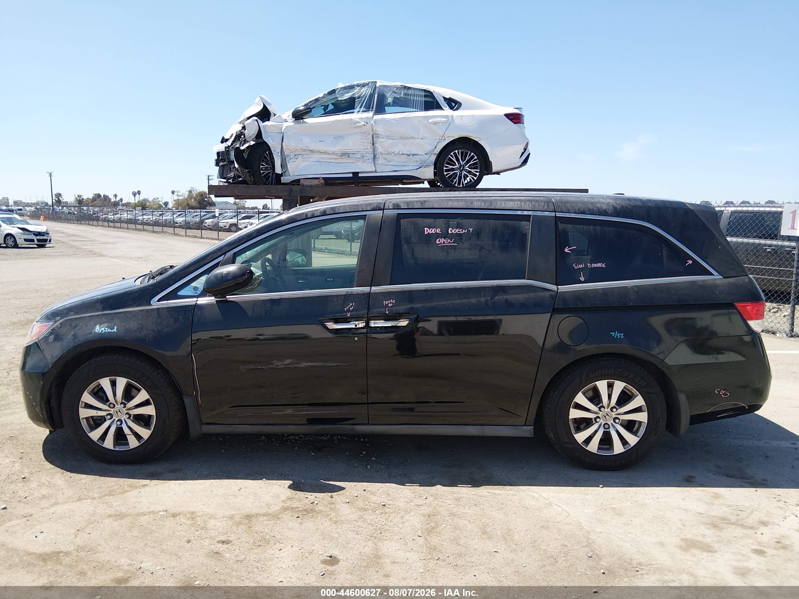 2014 Honda Odyssey Ex-l Black vin: 5FNRL5H65EB083096