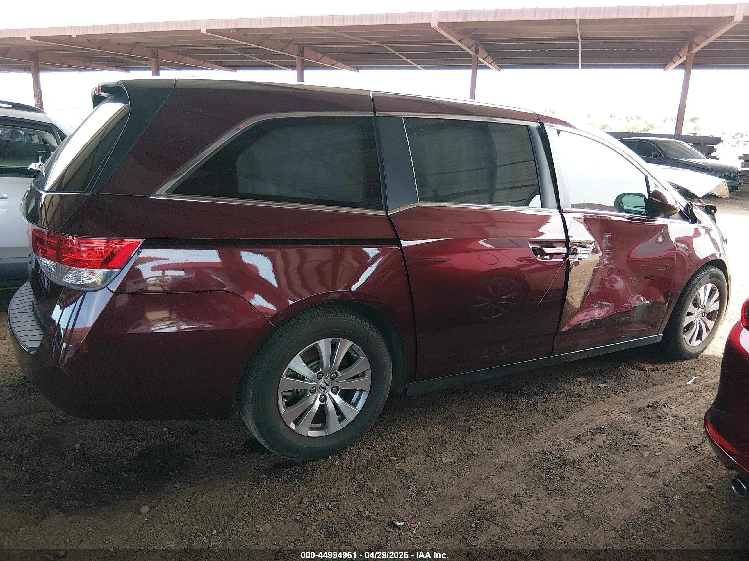 2014 Honda Odyssey Ex-l Red vin: 5FNRL5H65EB084720
