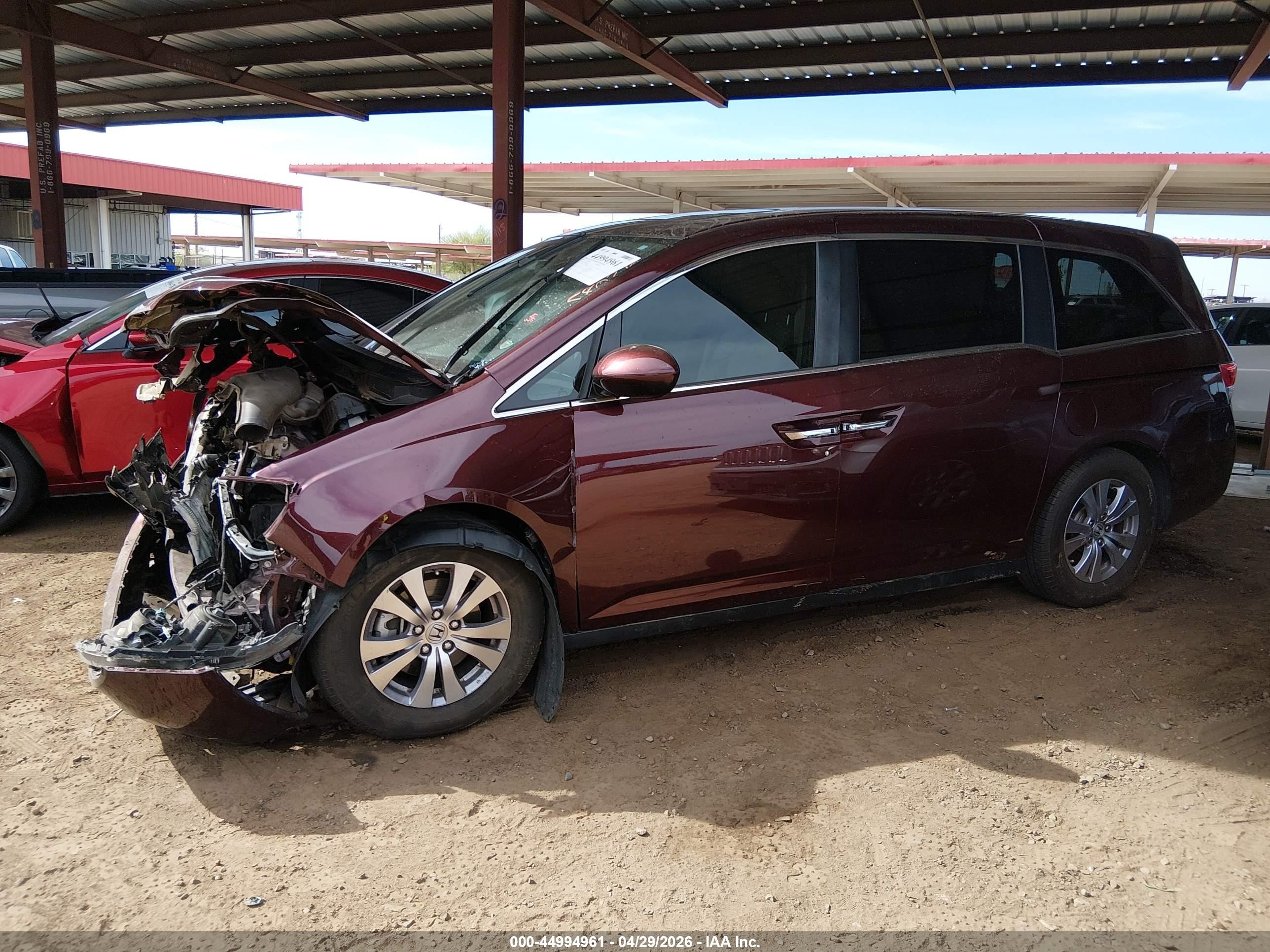 2014 Honda Odyssey Ex-l Red vin: 5FNRL5H65EB084720