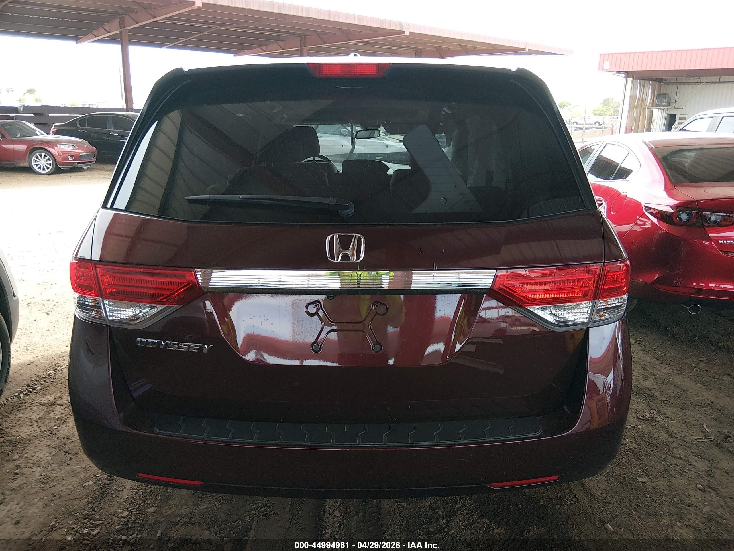 2014 Honda Odyssey Ex-l Red vin: 5FNRL5H65EB084720