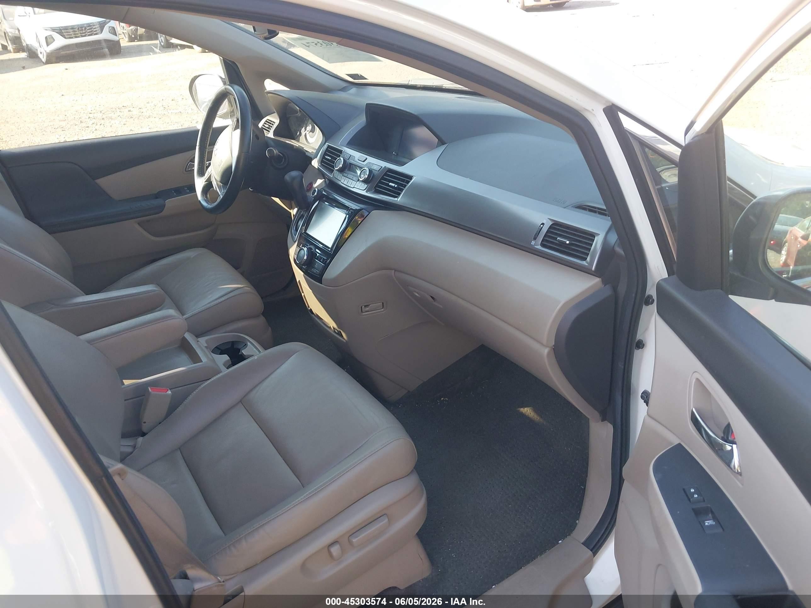 2014 Honda Odyssey Ex-l White vin: 5FNRL5H65EB087276