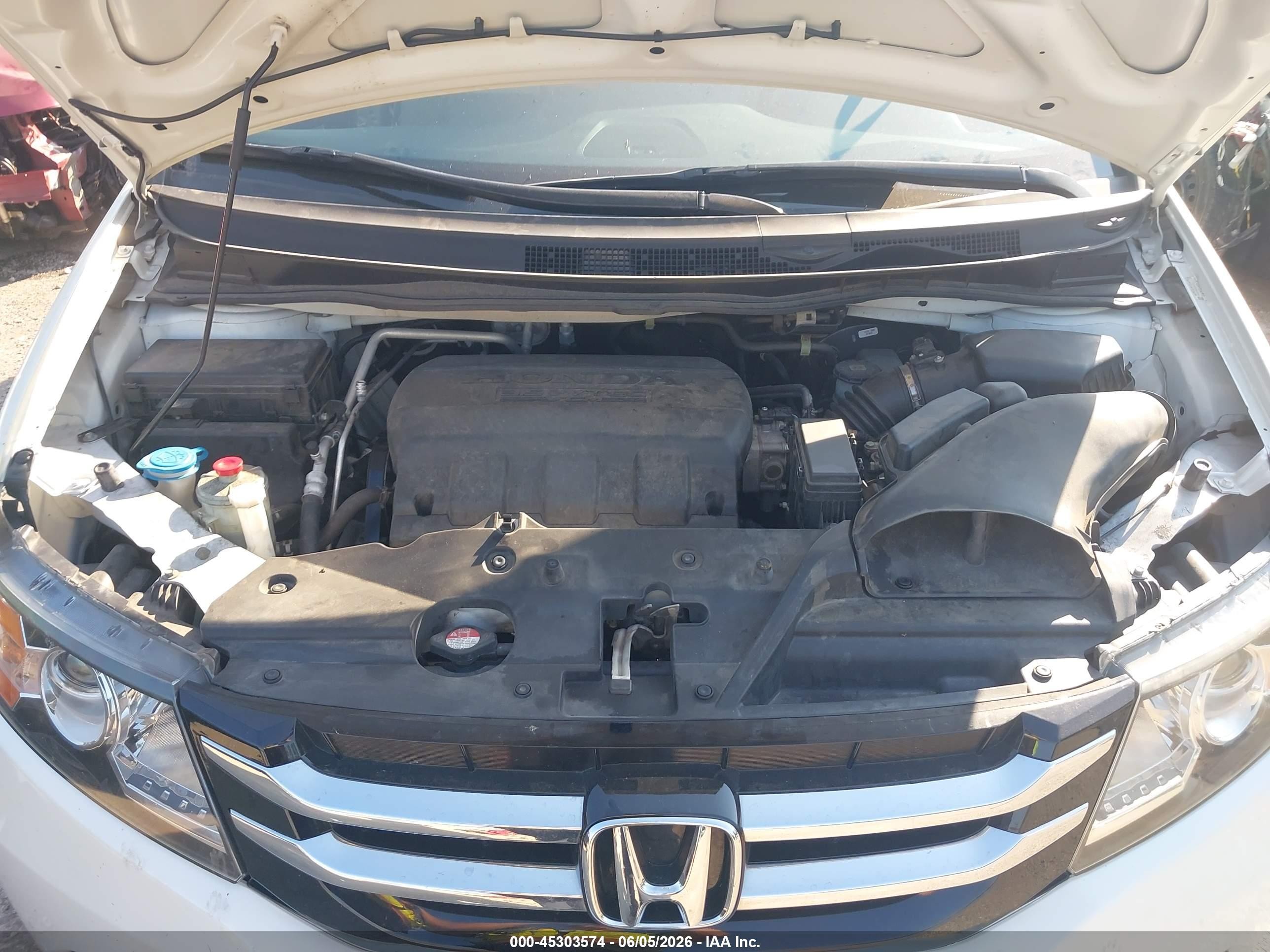 2014 Honda Odyssey Ex-l White vin: 5FNRL5H65EB087276