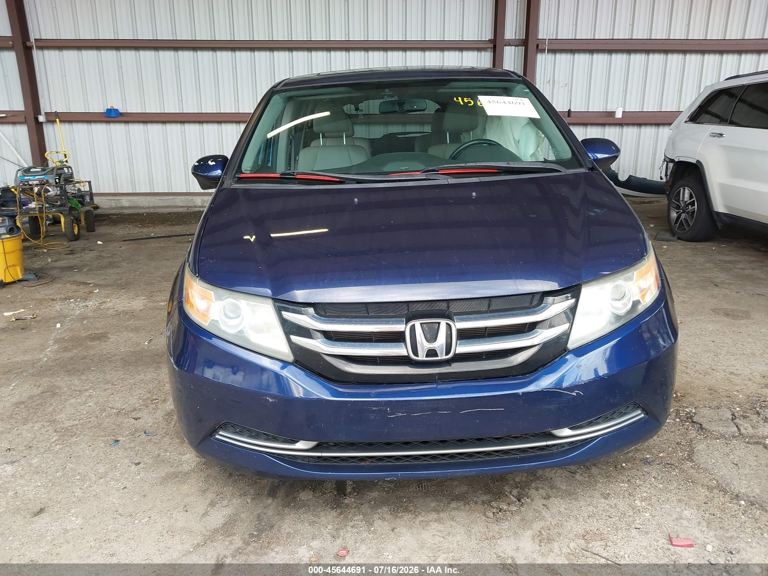 2014 Honda Odyssey Ex-l Blue vin: 5FNRL5H65EB098259