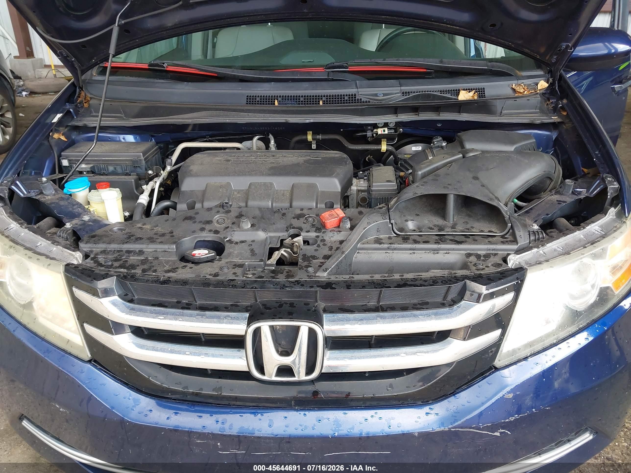 2014 Honda Odyssey Ex-l Blue vin: 5FNRL5H65EB098259