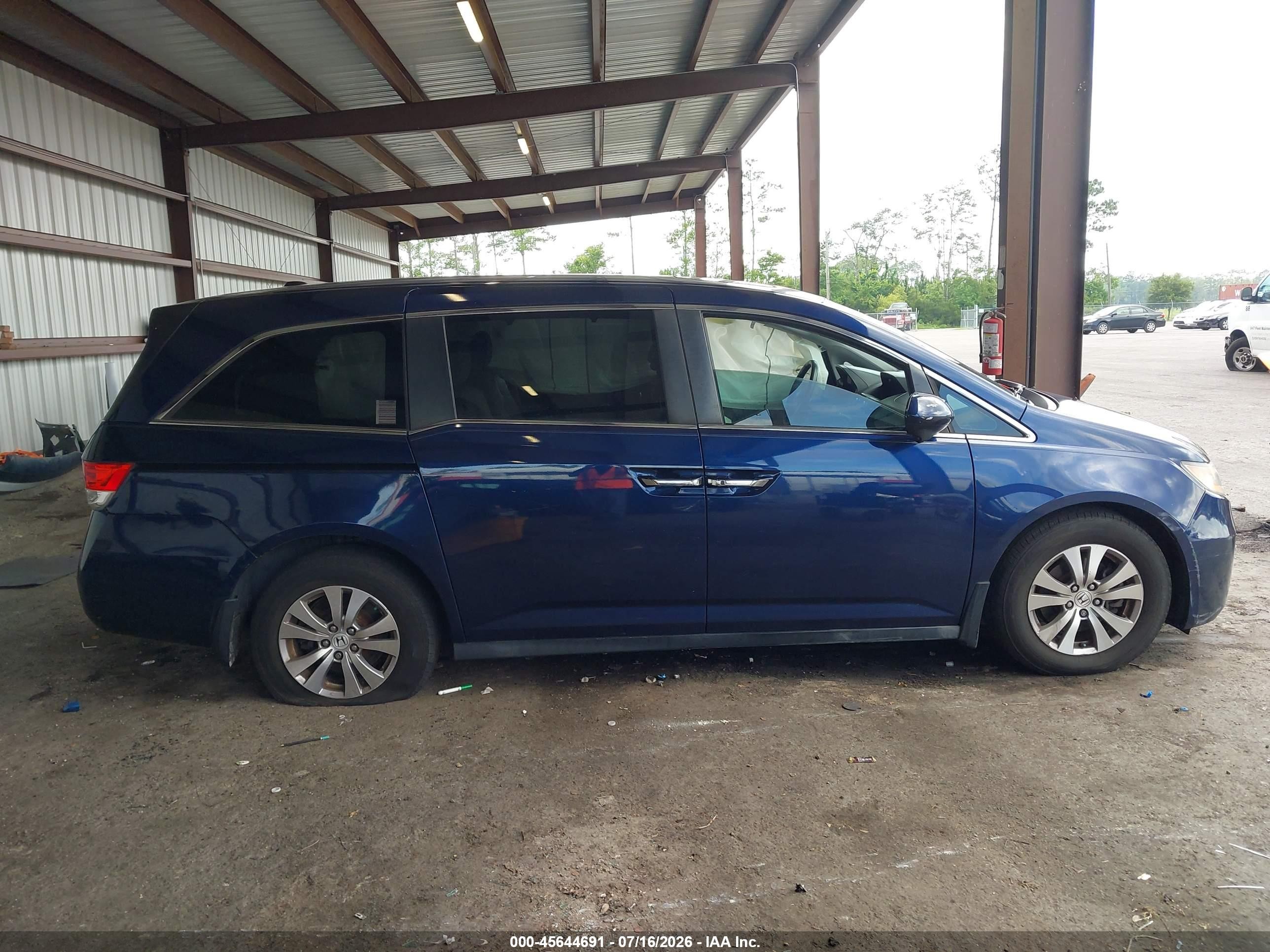 2014 Honda Odyssey Ex-l Blue vin: 5FNRL5H65EB098259