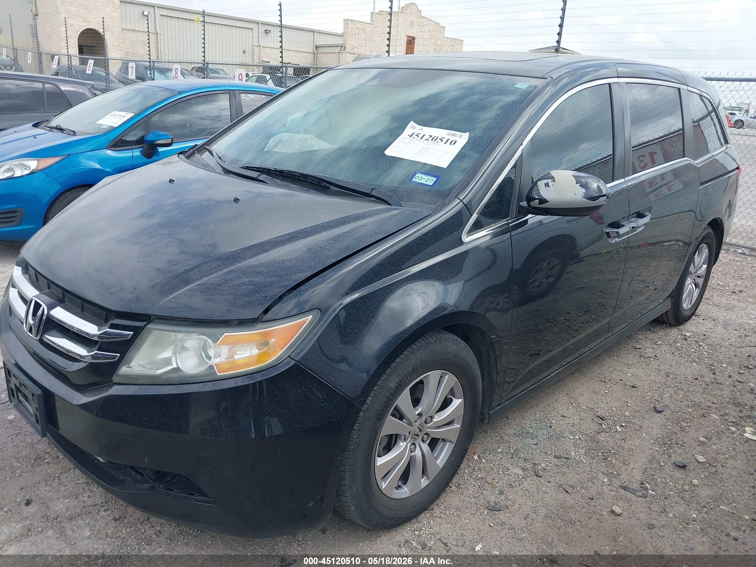 2014 Honda Odyssey Ex-l Black vin: 5FNRL5H65EB101340