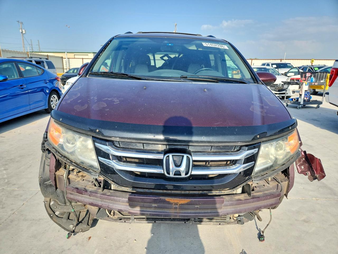 2014 Honda Odyssey Exl Burgundy vin: 5FNRL5H65EB137240