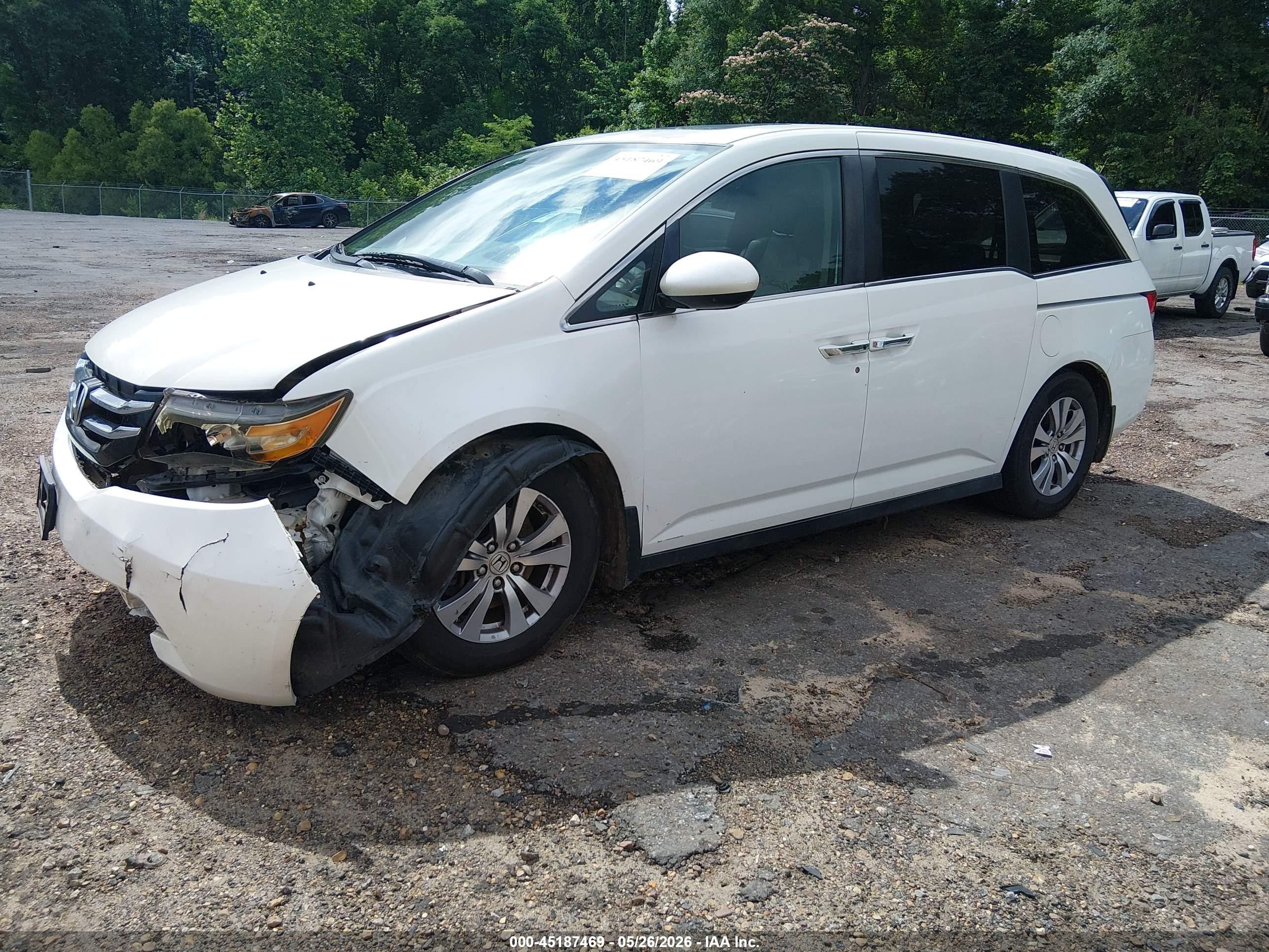 2014 Honda Odyssey Ex-l Белый vin: 5FNRL5H65EB139327