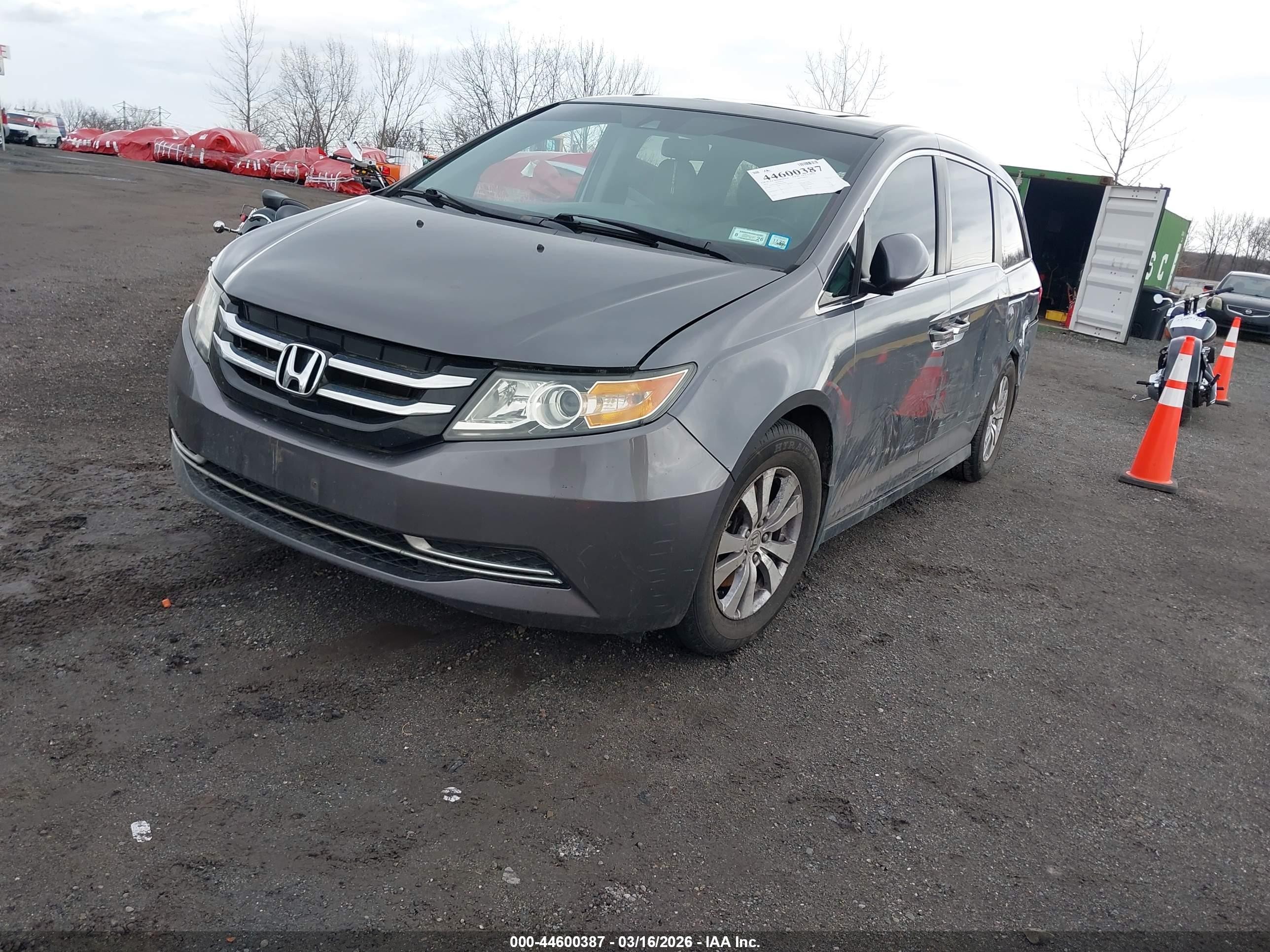2015 Honda Odyssey Ex-l Gray vin: 5FNRL5H65FB014250