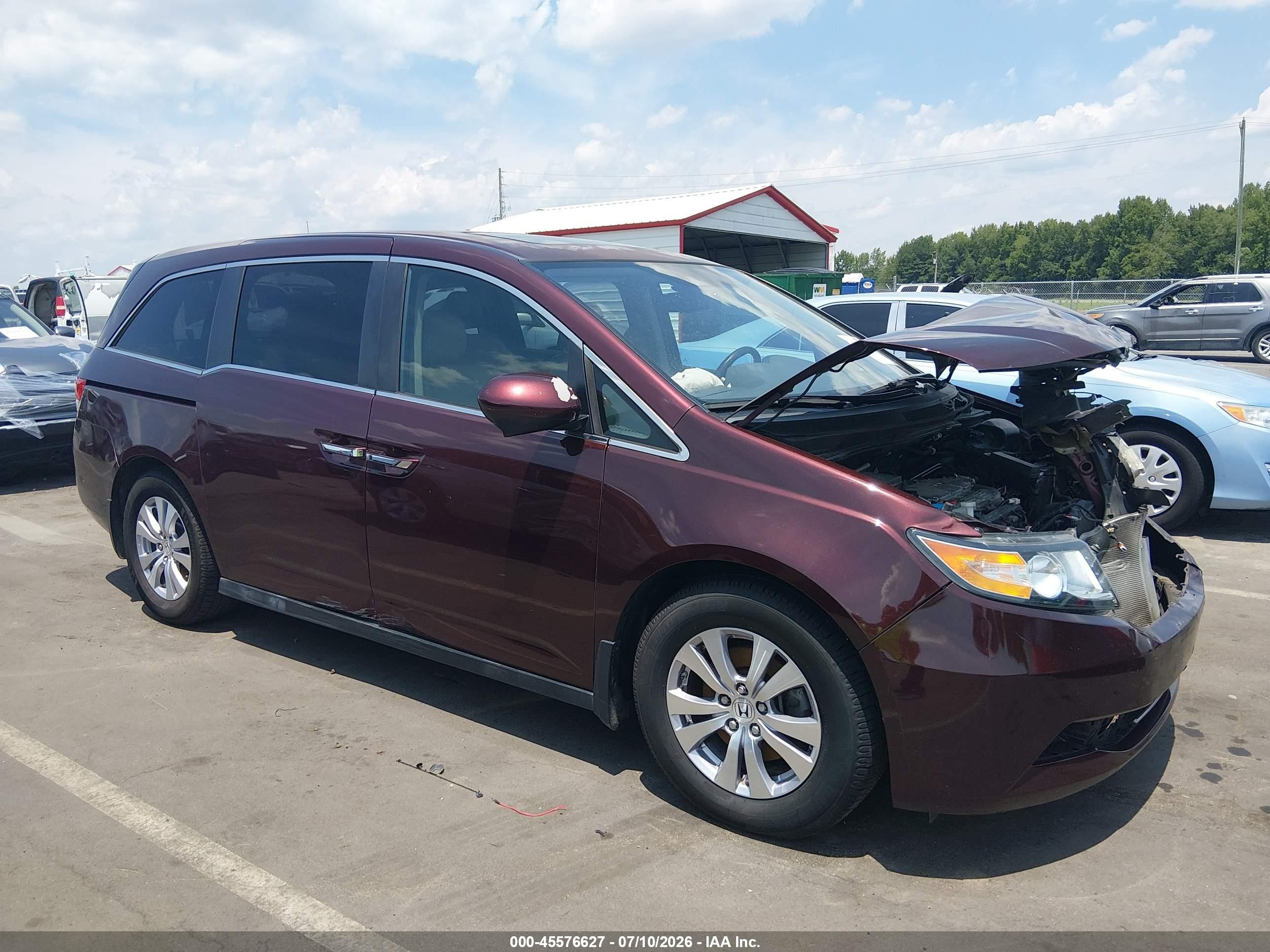 2015 Honda Odyssey Ex-l Бордовый vin: 5FNRL5H65FB023532