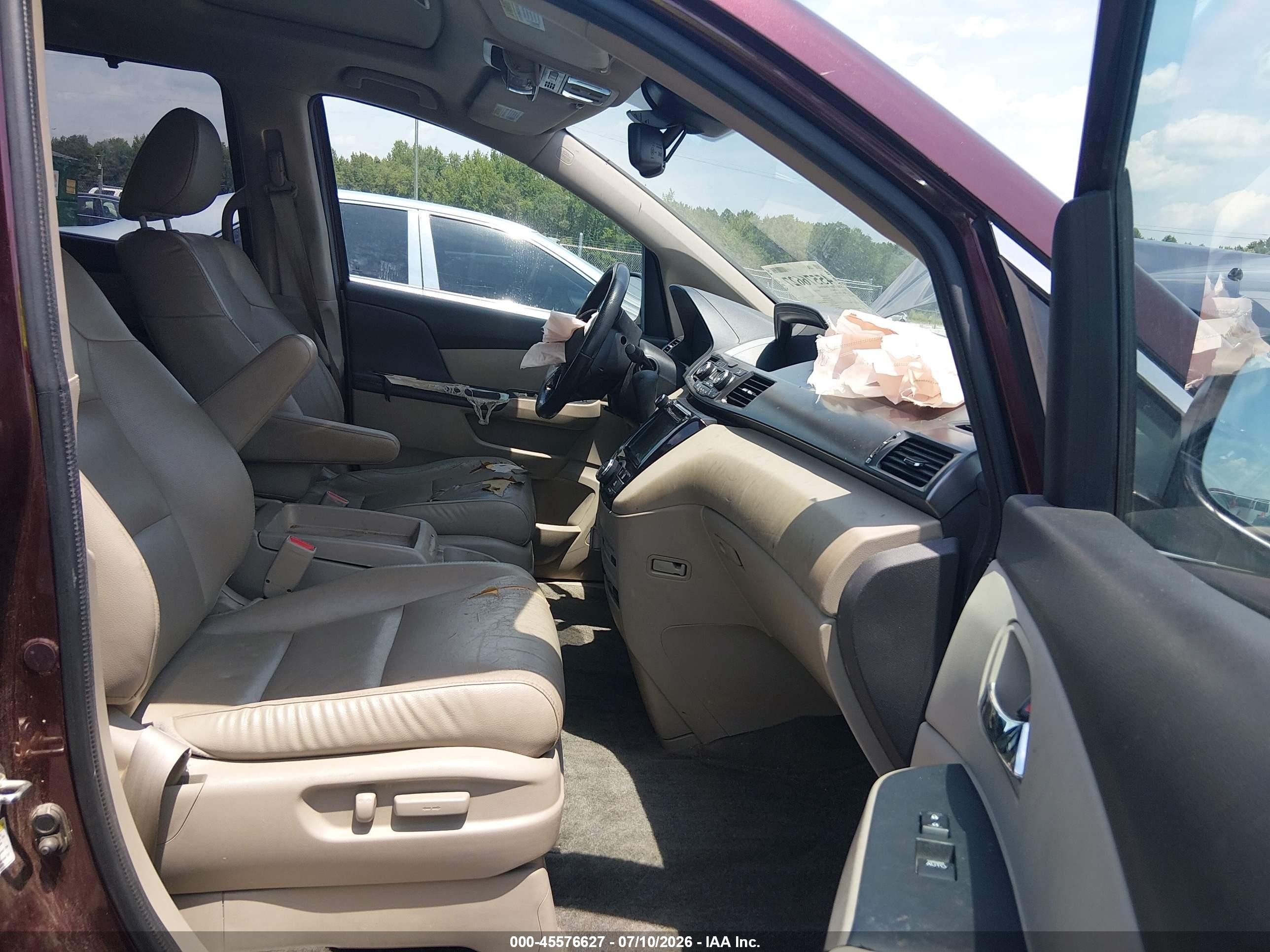 2015 Honda Odyssey Ex-l Burgundy vin: 5FNRL5H65FB023532