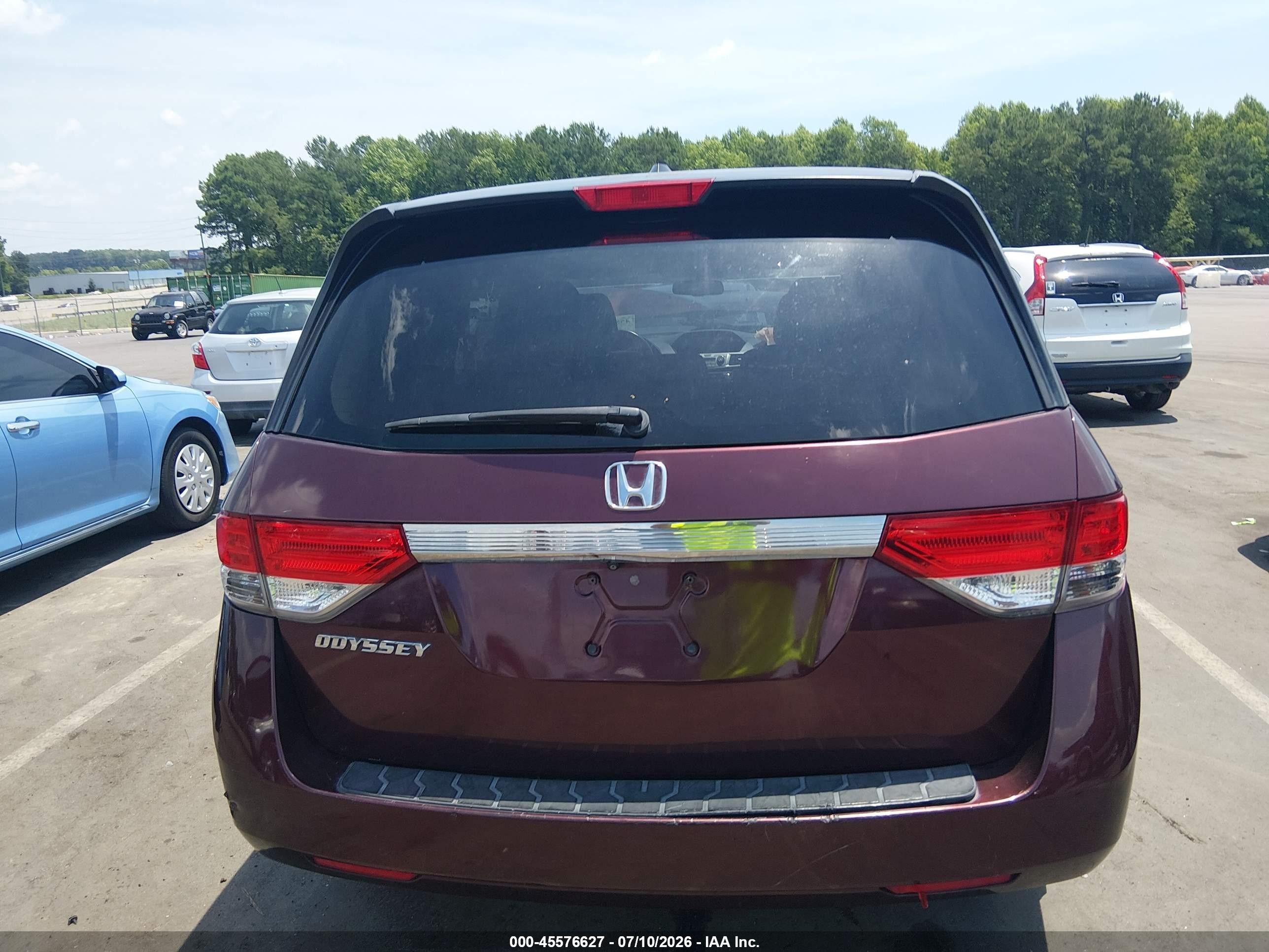 2015 Honda Odyssey Ex-l Burgundy vin: 5FNRL5H65FB023532